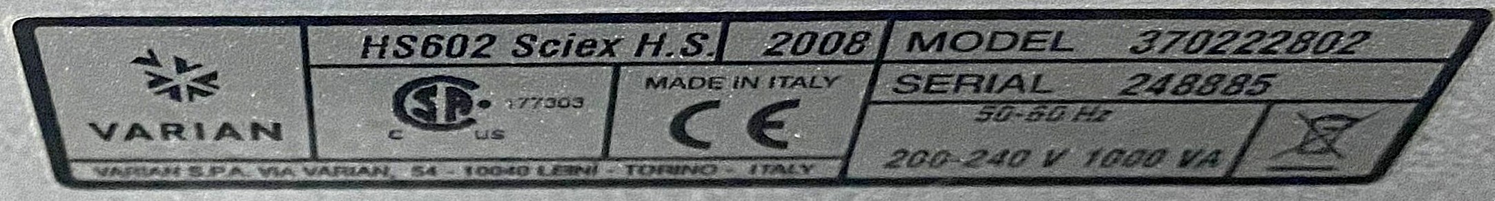 Used Varian HS 602 Rotary Vacuum Pump with Varian Oil Filter (17.6cfm)