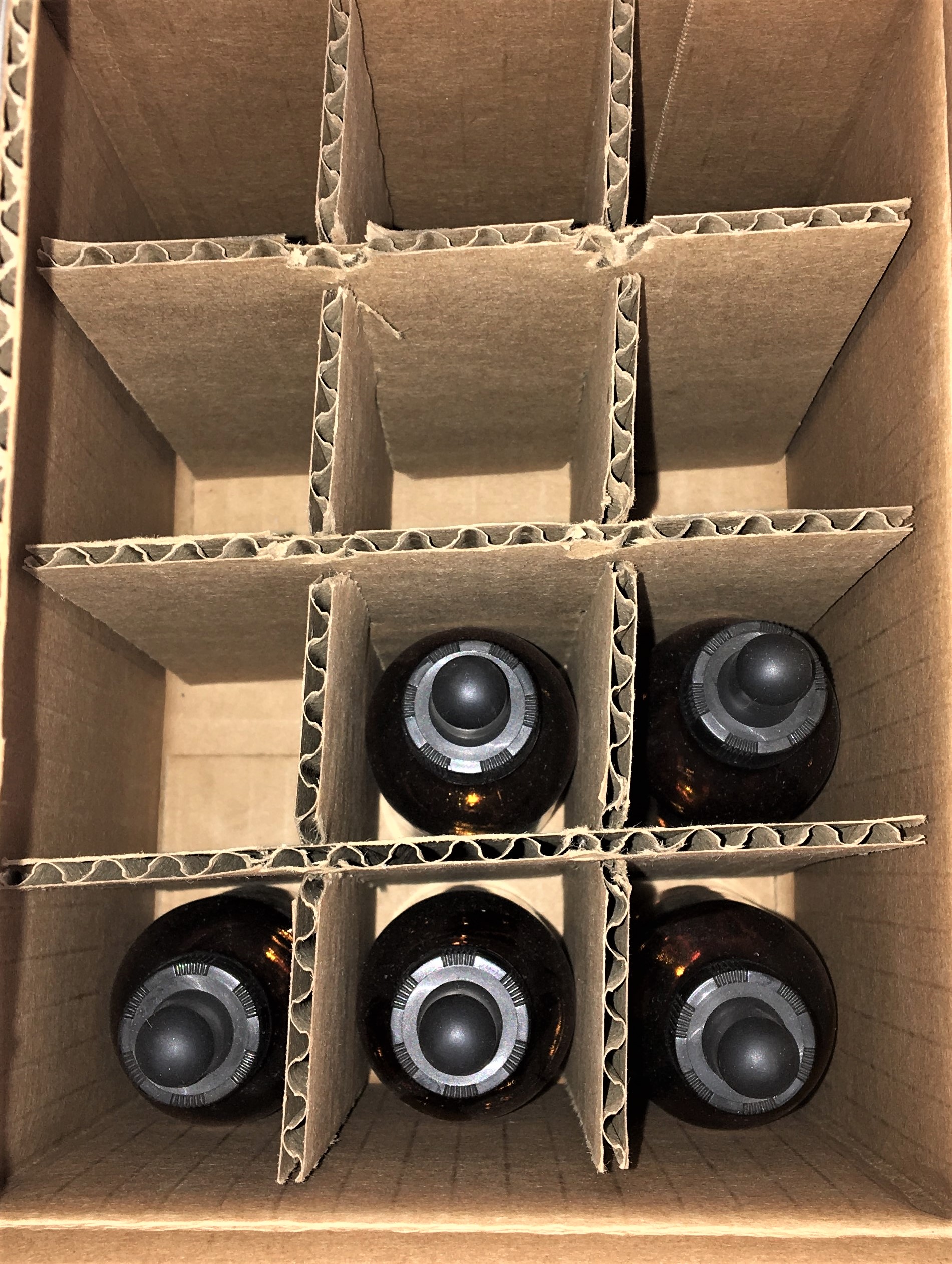 New Open Box Lot of Amber Glassware and Plasticware - Bottles and Jars