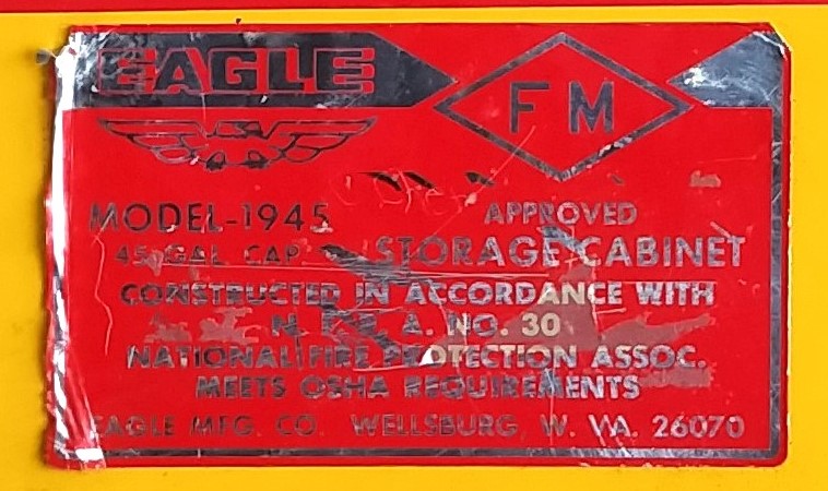Used Eagle 1945 Flammable Storage Cabinet (45 Gallon)