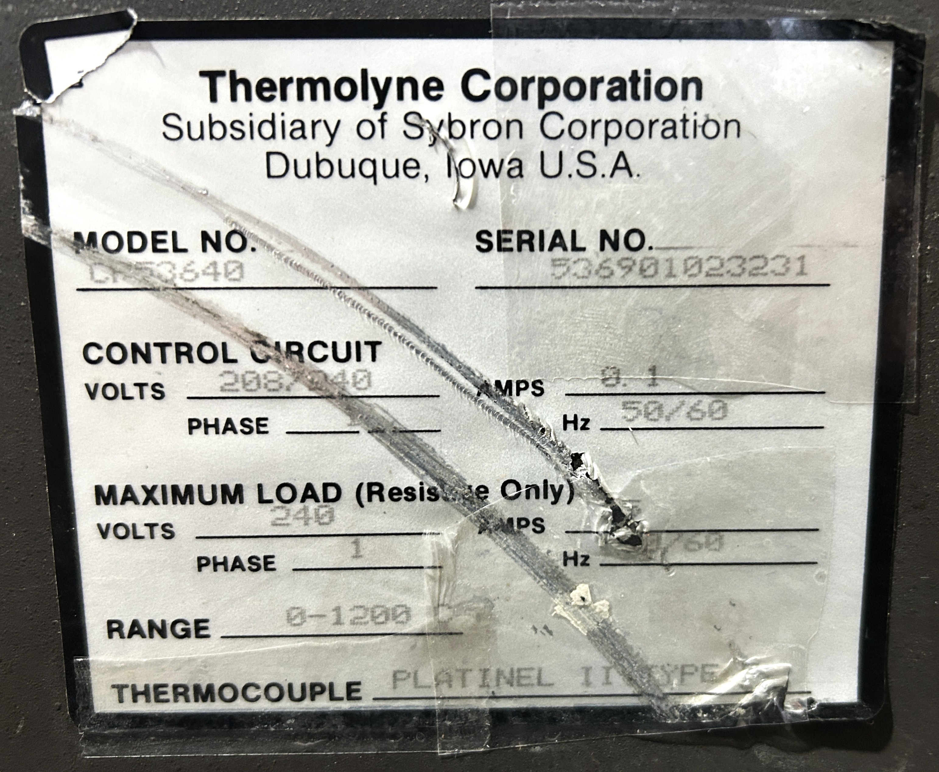 Used Barnstead Thermolyne FA1730 Muffle Furnace (0.7 Cu-Ft)