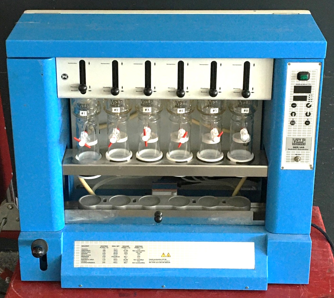 Used VELP SER 148 6-Place Solvent Extractor