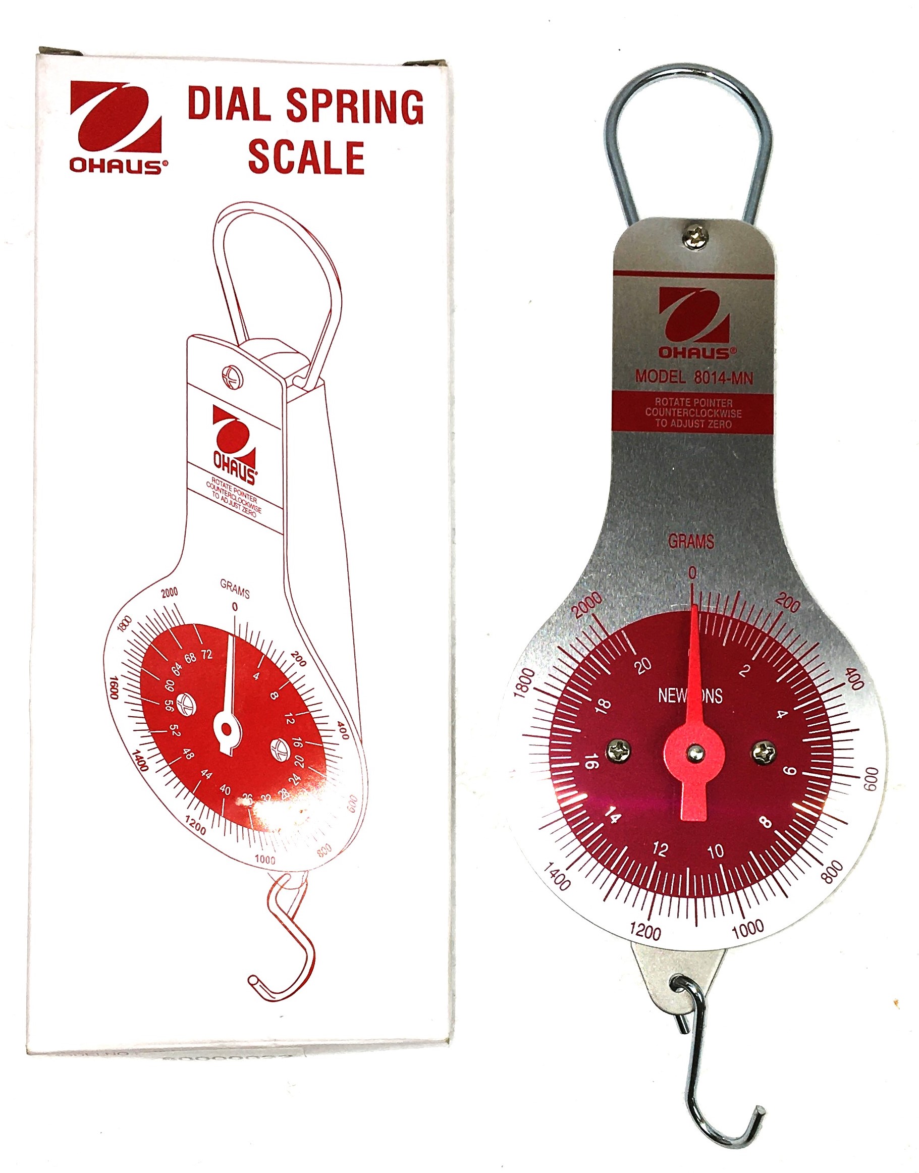 New Open Box Ohaus 8014-MN Dial Spring Scale (2000g/20N)
