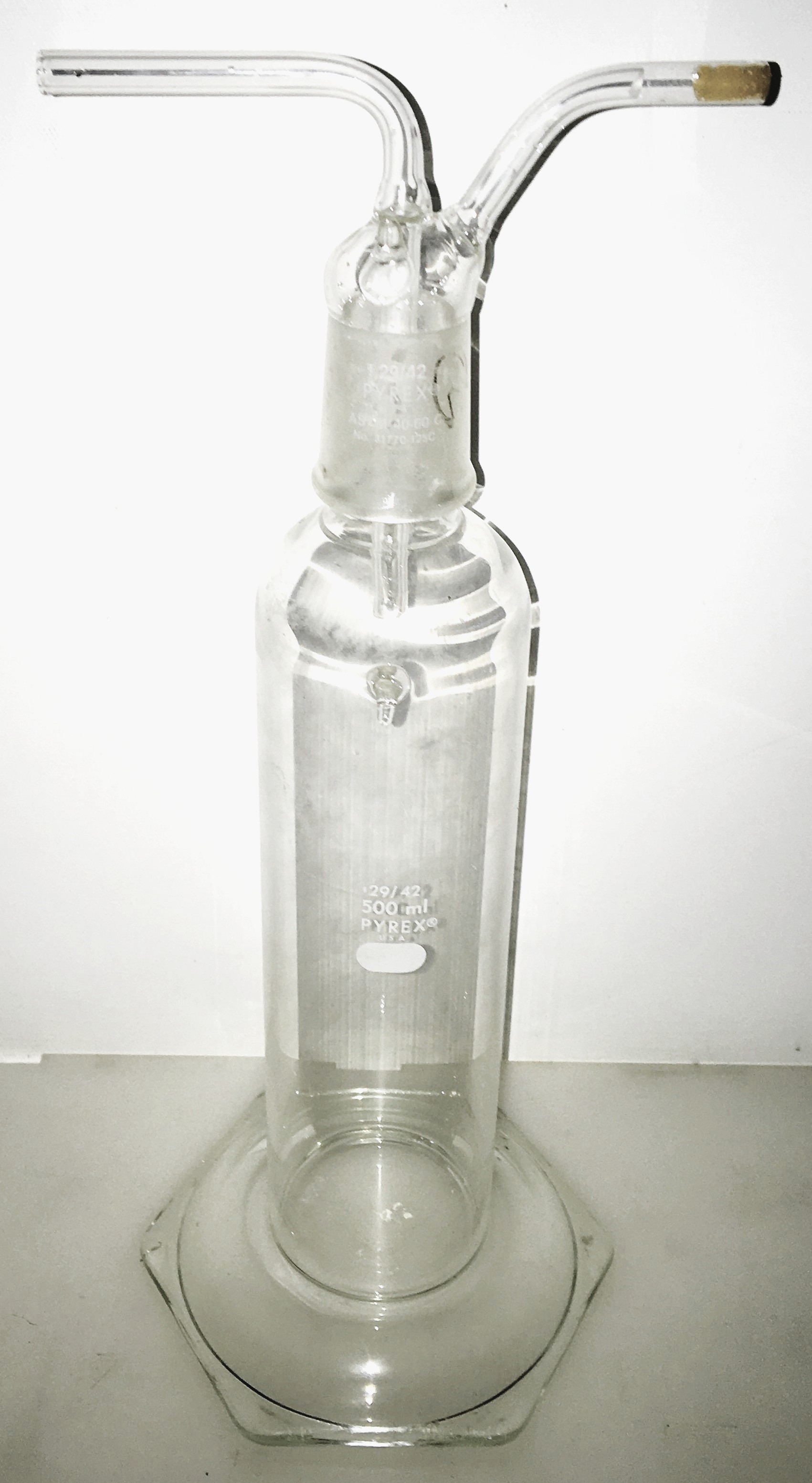 Used Corning PYREX 31770 Gas Washing Bottle (500mL)