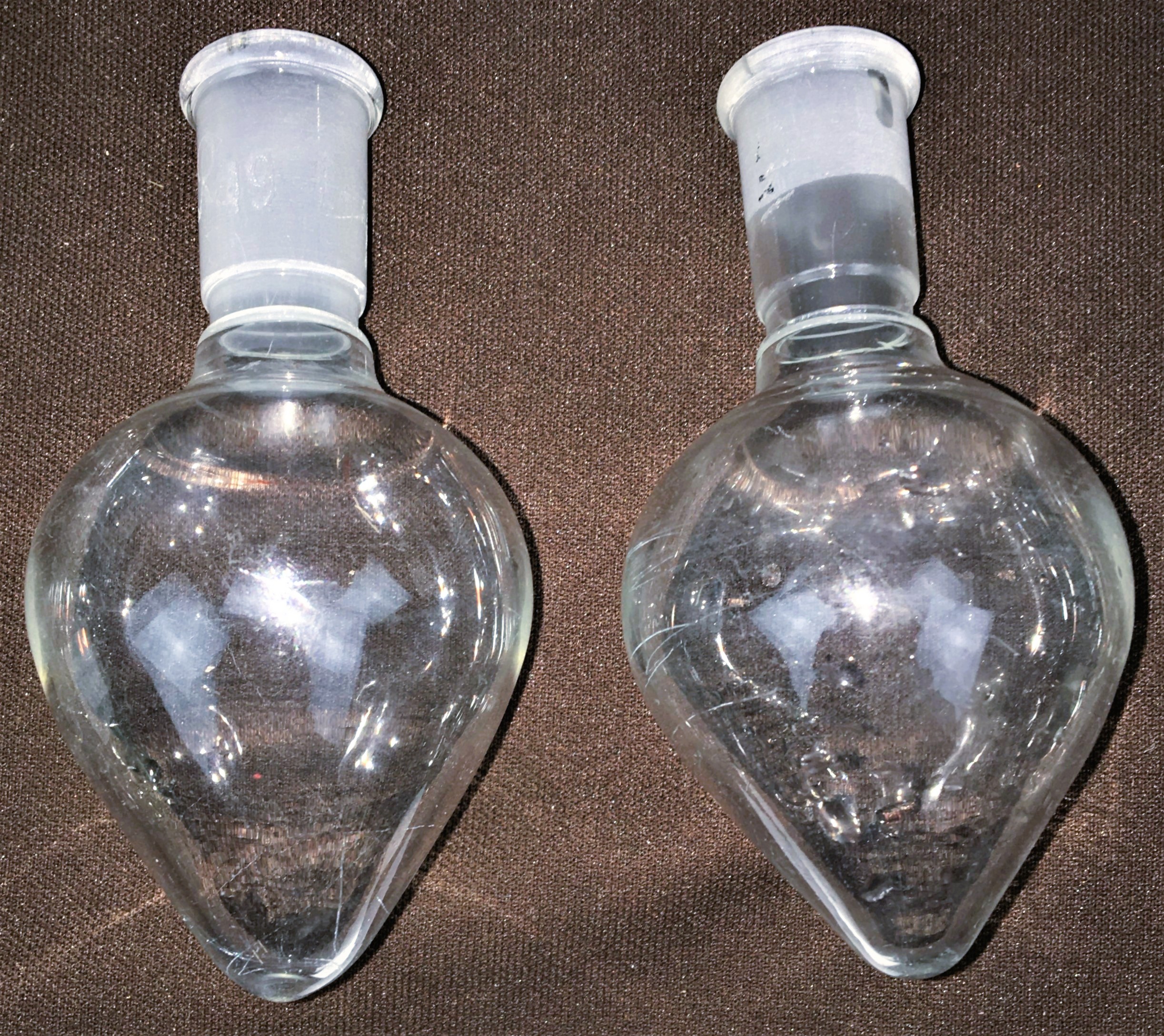 Used QuickFit FP50/2 50mL Pear-Shaped Flask