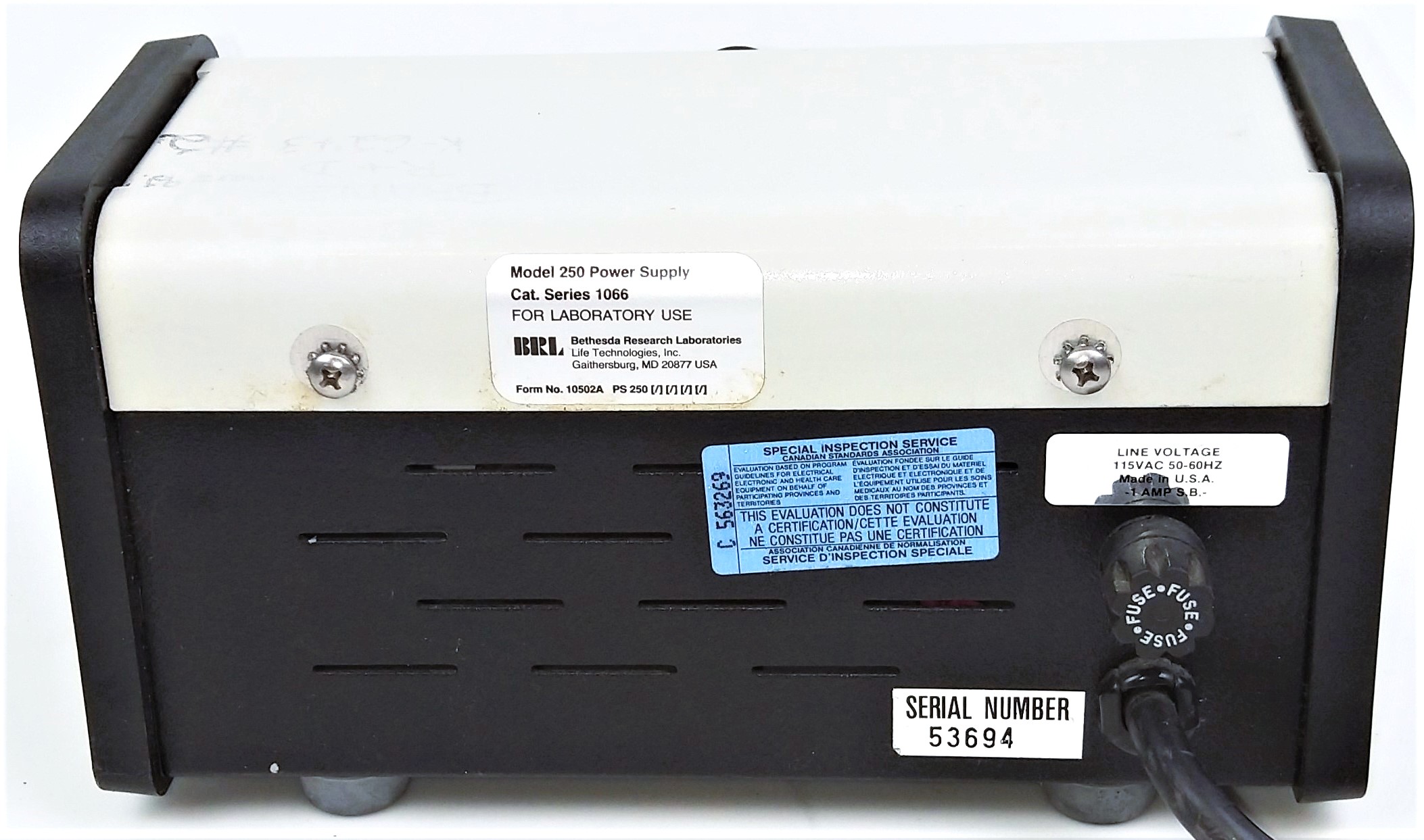 Used Gibco BRL 250 Electrophoresis Power Supply