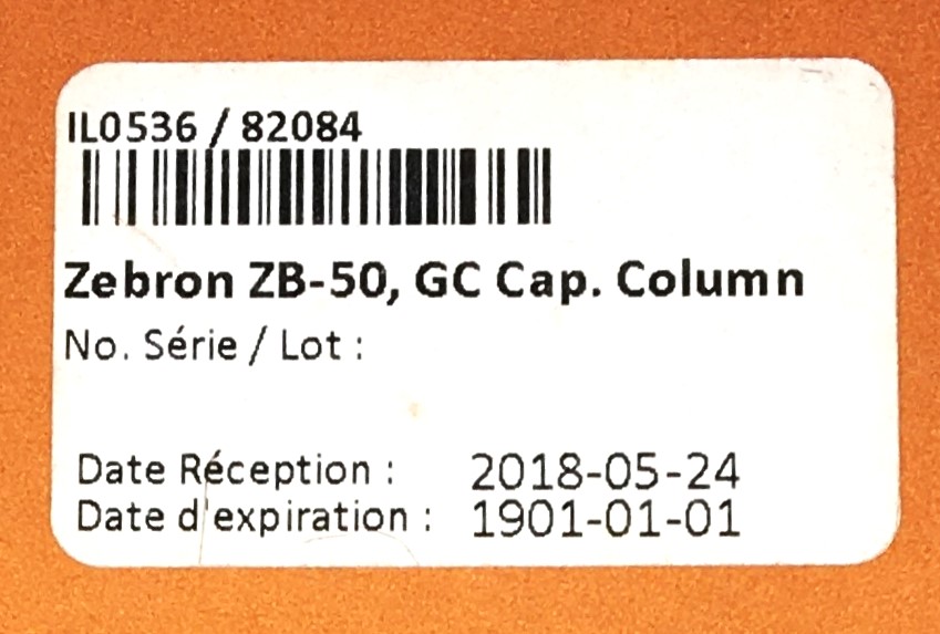 New Open Box Zebron ZB-50 (7HG-G004-05) Capillary Column (30M x 0.25mm x 0.15 µm)