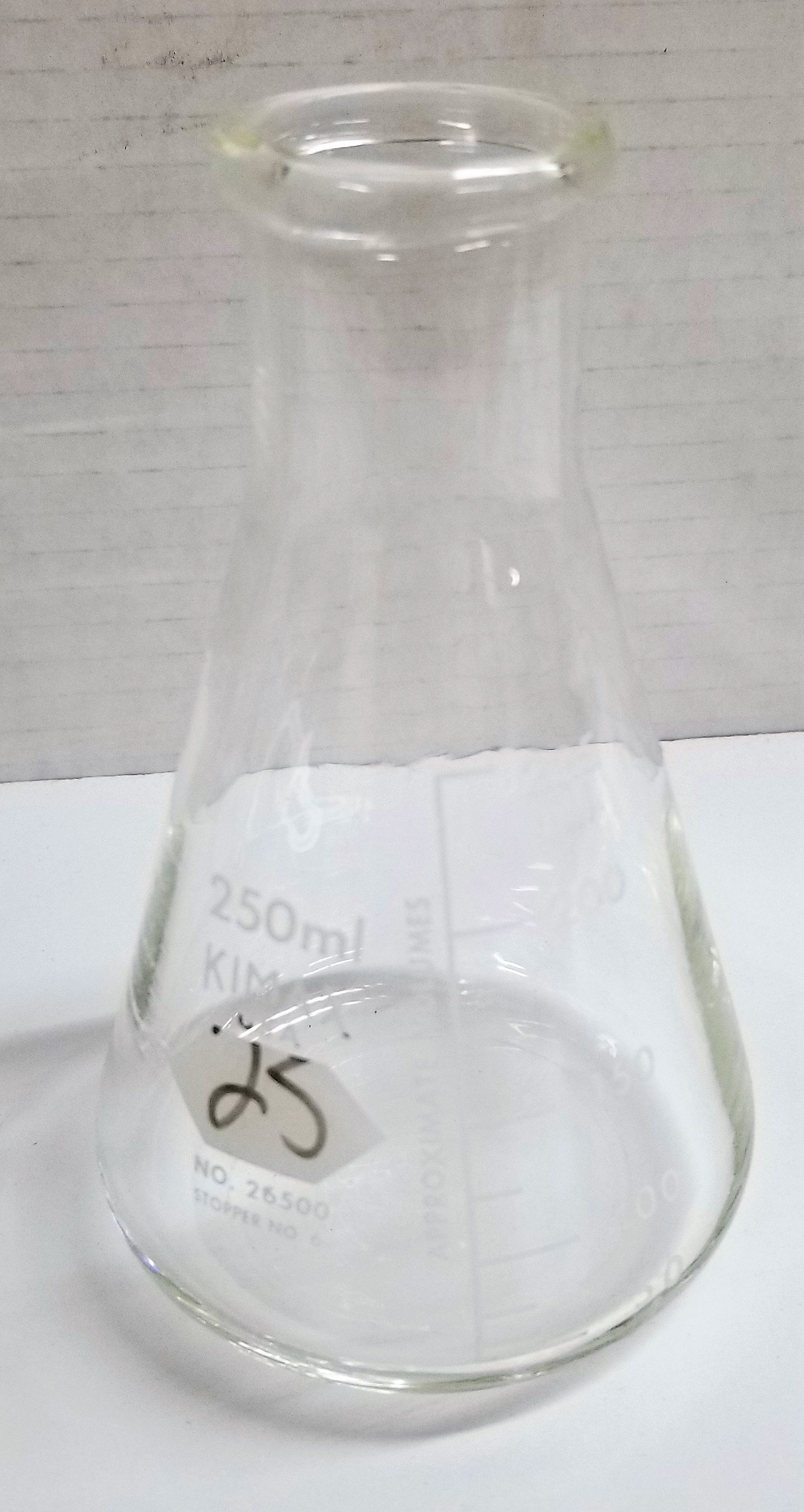 Used Corning PYREX 4980/Kimble KIMAX 26500 Graduated Erlenmeyer Flask - 250mL