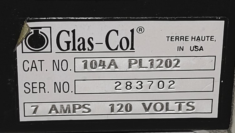 Used Glas-Col PowrTwin 104A-PL1202 Temperature Controller