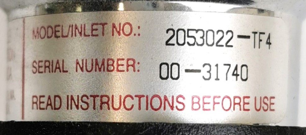 Used Liquid Air 2053022-TF4 Stainless-Steel Pressure-Reducing Regulator