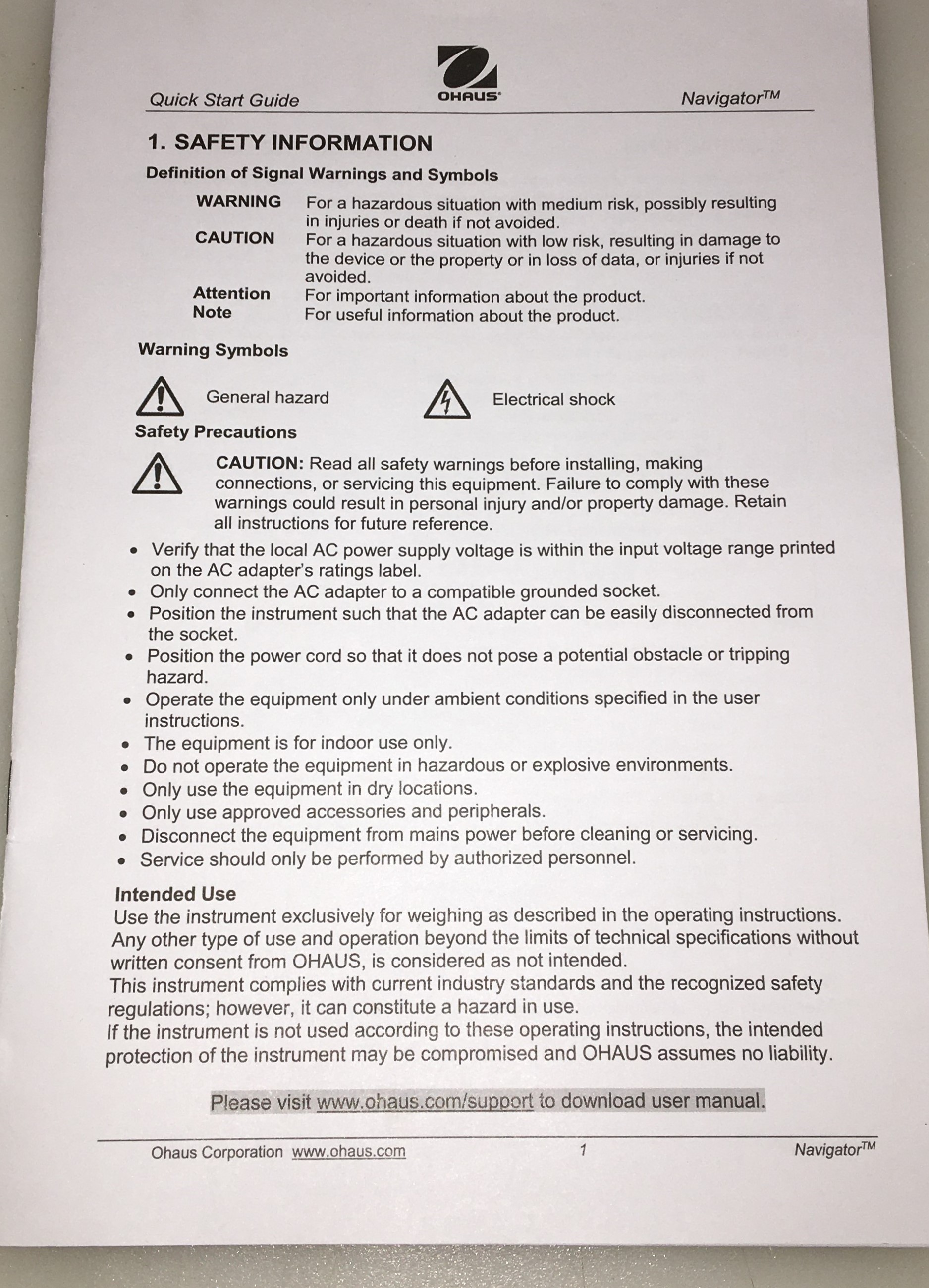 New Open Box Ohaus Navigator NV222 Portable Balance (220g x 0.01g) 