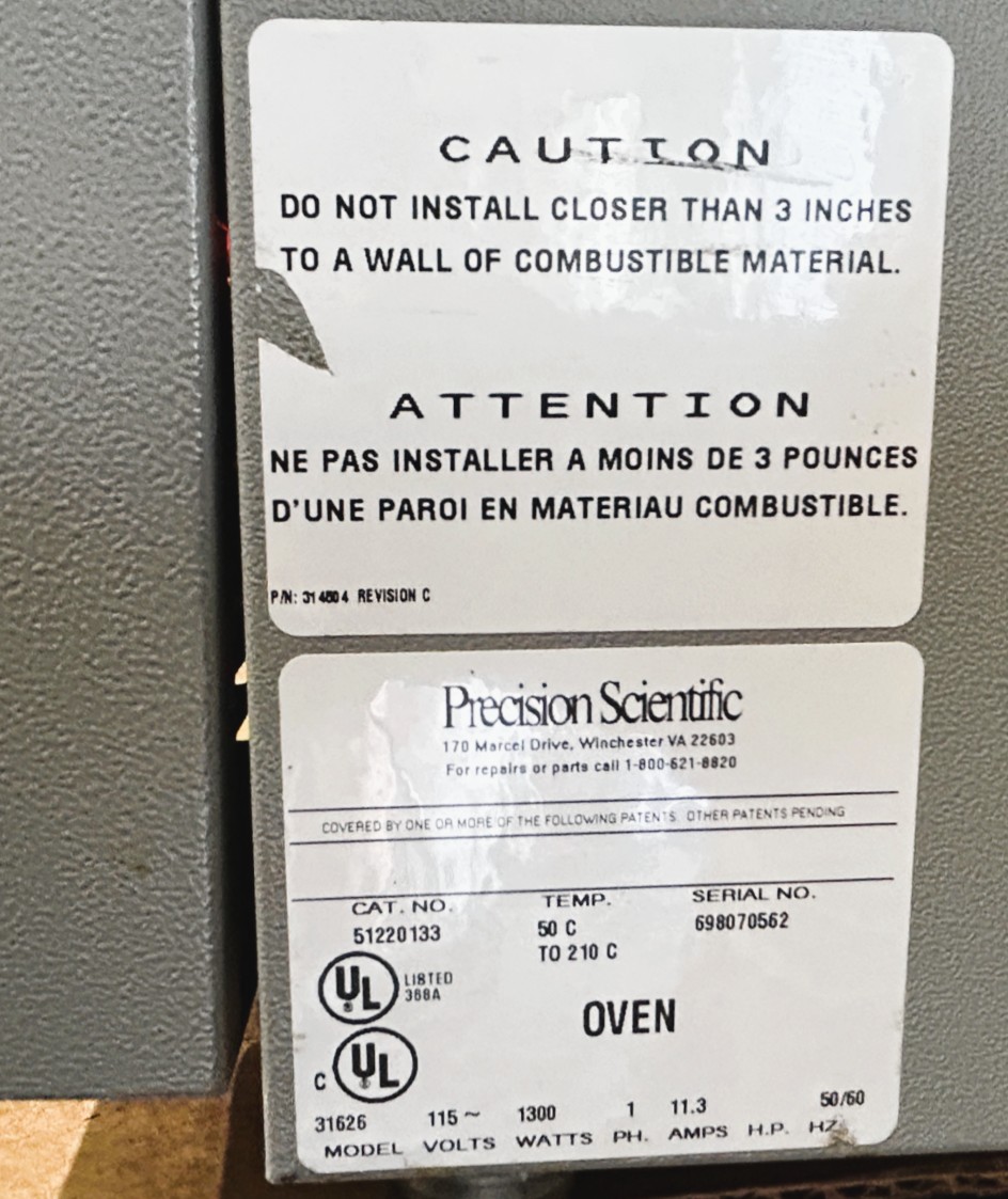 Used Precision Economy 31626 Gravity-Convection Oven (2.5 Cu-Ft)