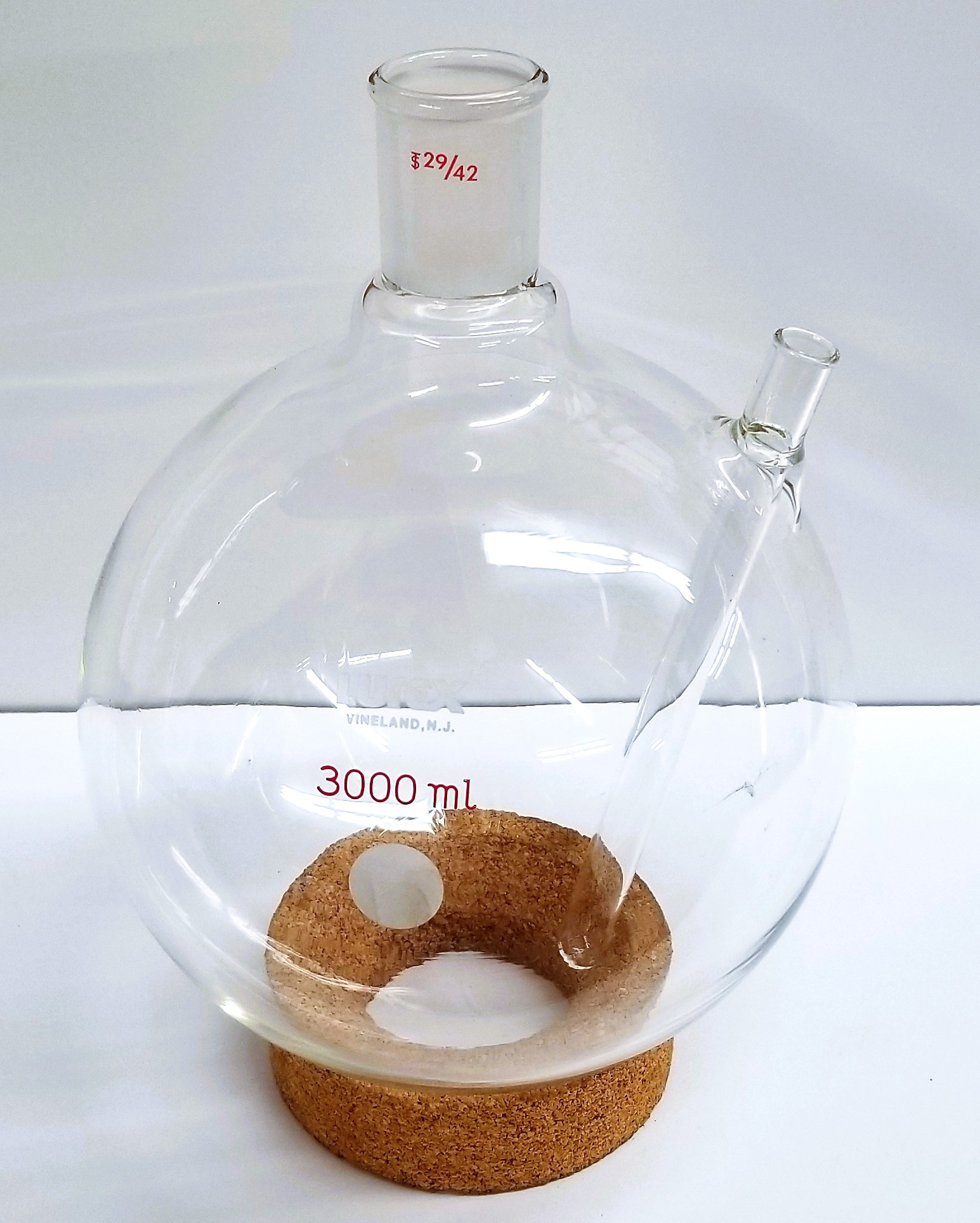 Used Lurex 3000mL Boiling-Reaction Flask with Integrated Thermowell (29/42 ST Joint)