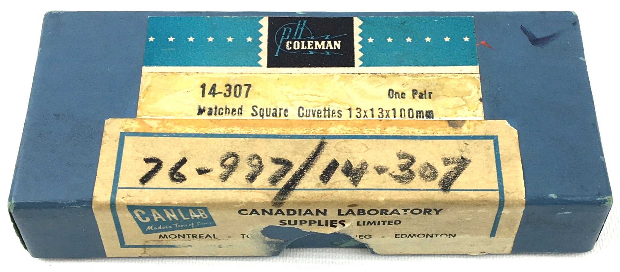 Used Coleman 14-307 Matched Square Cuvettes (Set of 2)