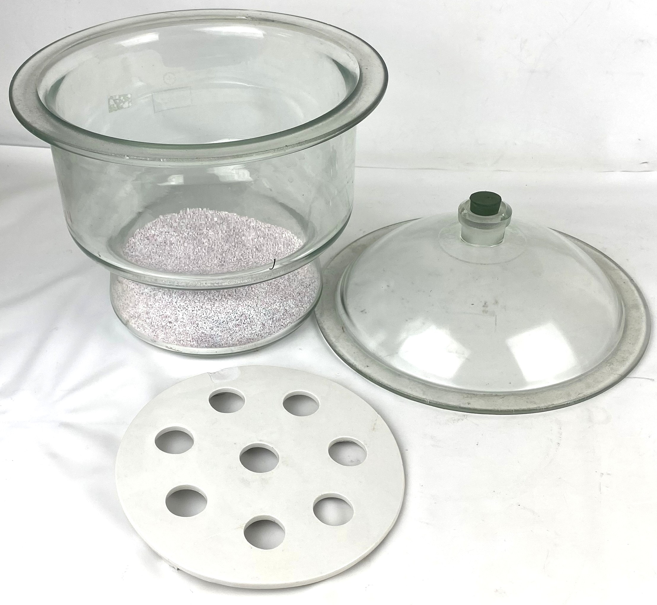 Used Glasswerk Wertheim Glass Desiccator with Support Plate