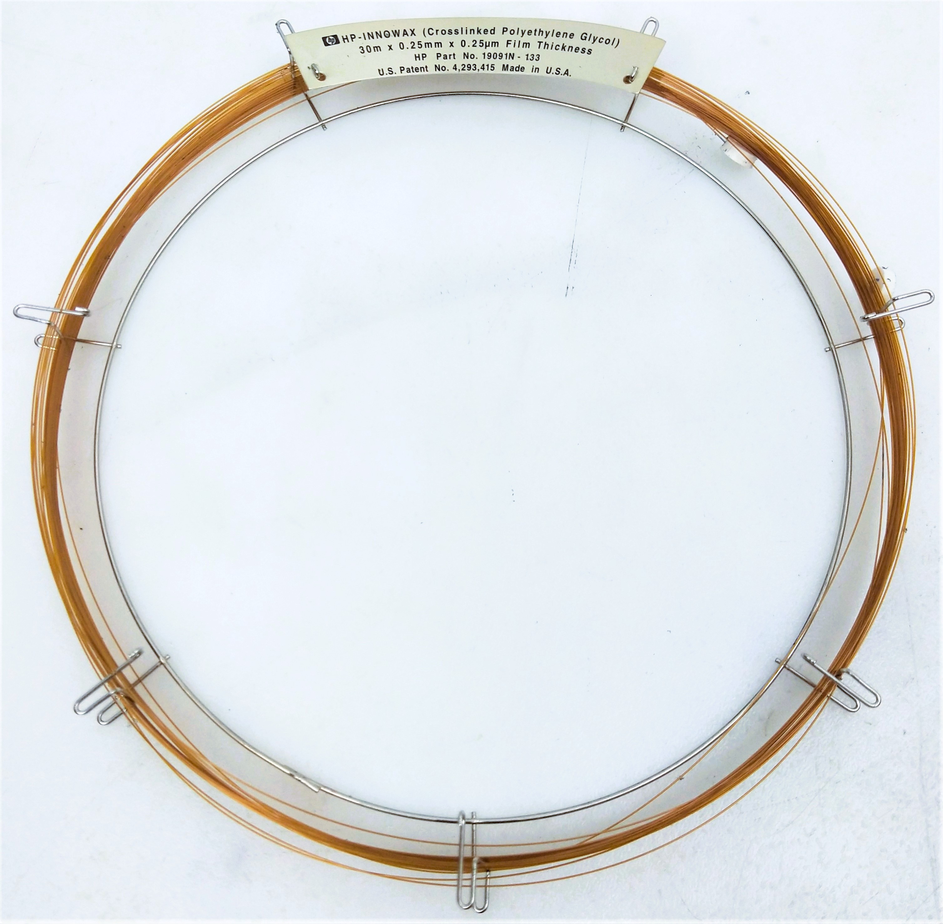 Used Hewlett Packard HP-INNOWax (19019N-133) Capillary Column (30M x 0.25mm x 0.25µm)