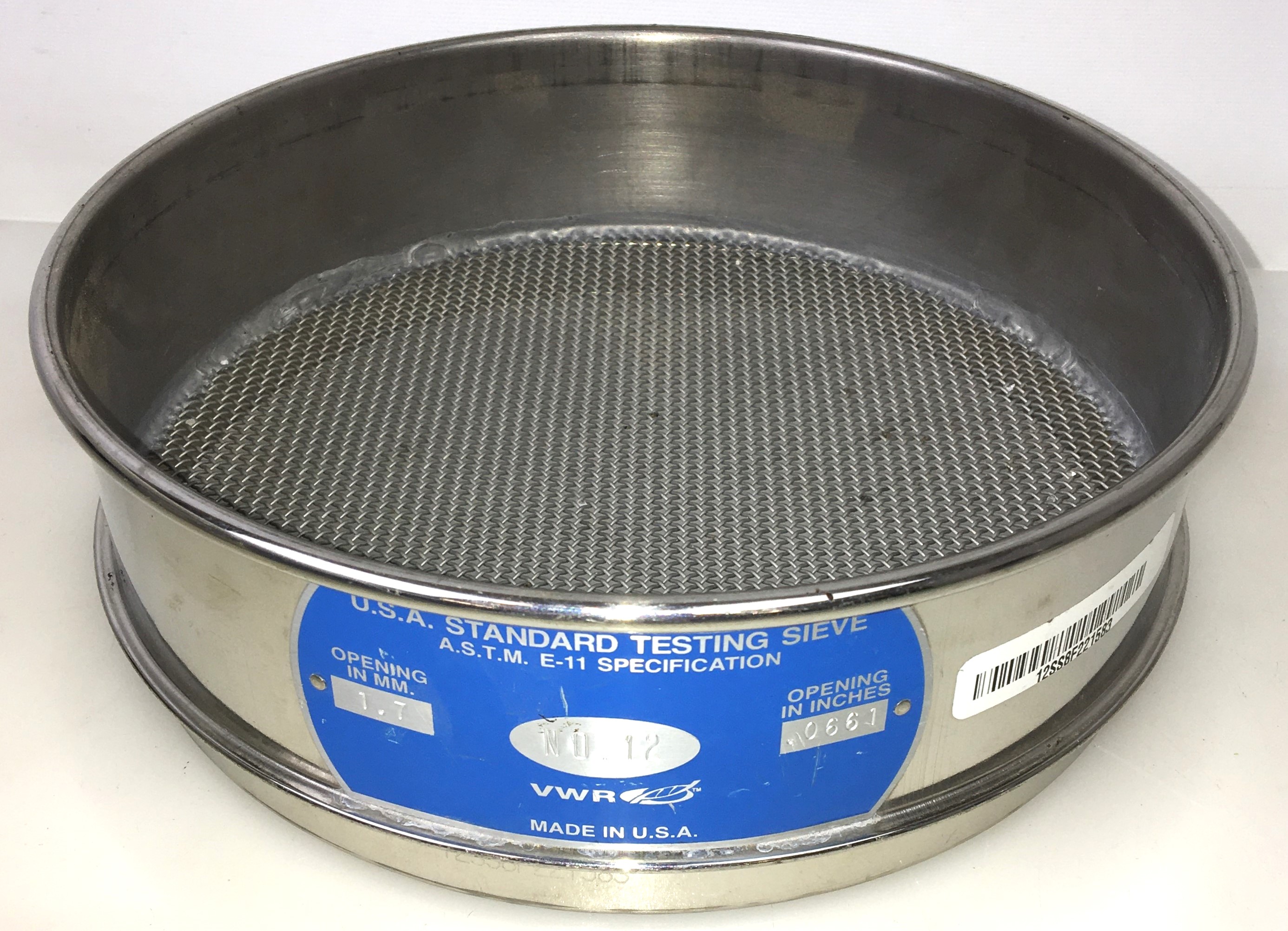 Used VWR Stainless Steel Sieve Kit - 8" Diam (Set of 4)