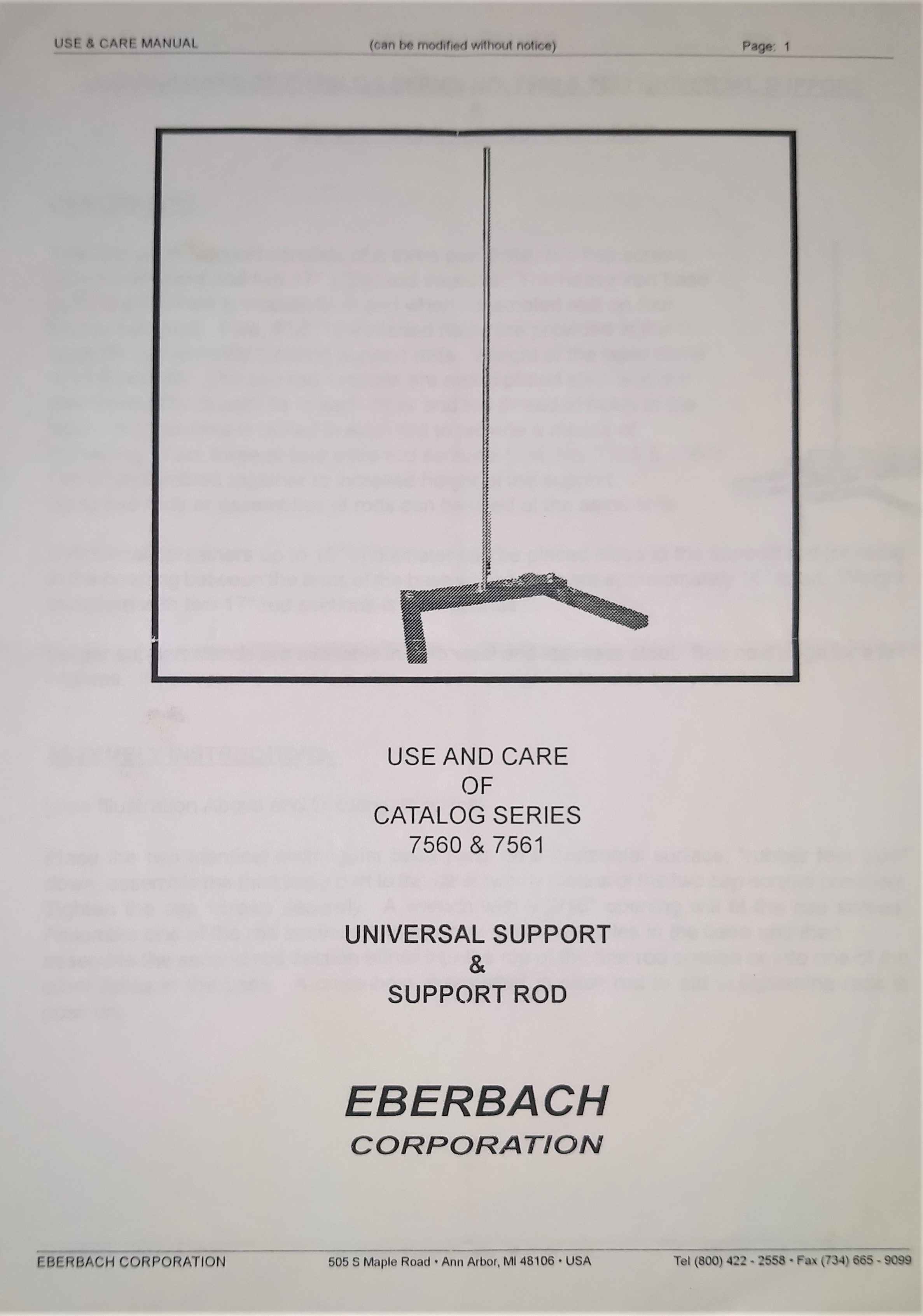 Used Eberbach 7085 Power Stir Overhead Stirrer