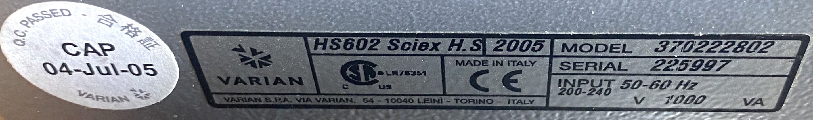 Used Varian HS 602 Rotary Vacuum Pump (17.6cfm)