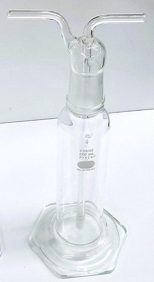 Used Corning PYREX 31770 Gas Washing Bottle (250mL)