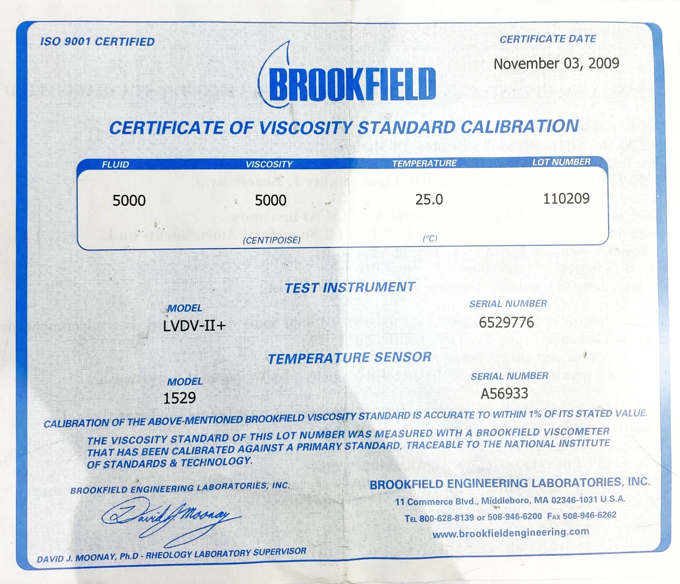New Brookfield #5000 Viscosity Standard (5,000cp)