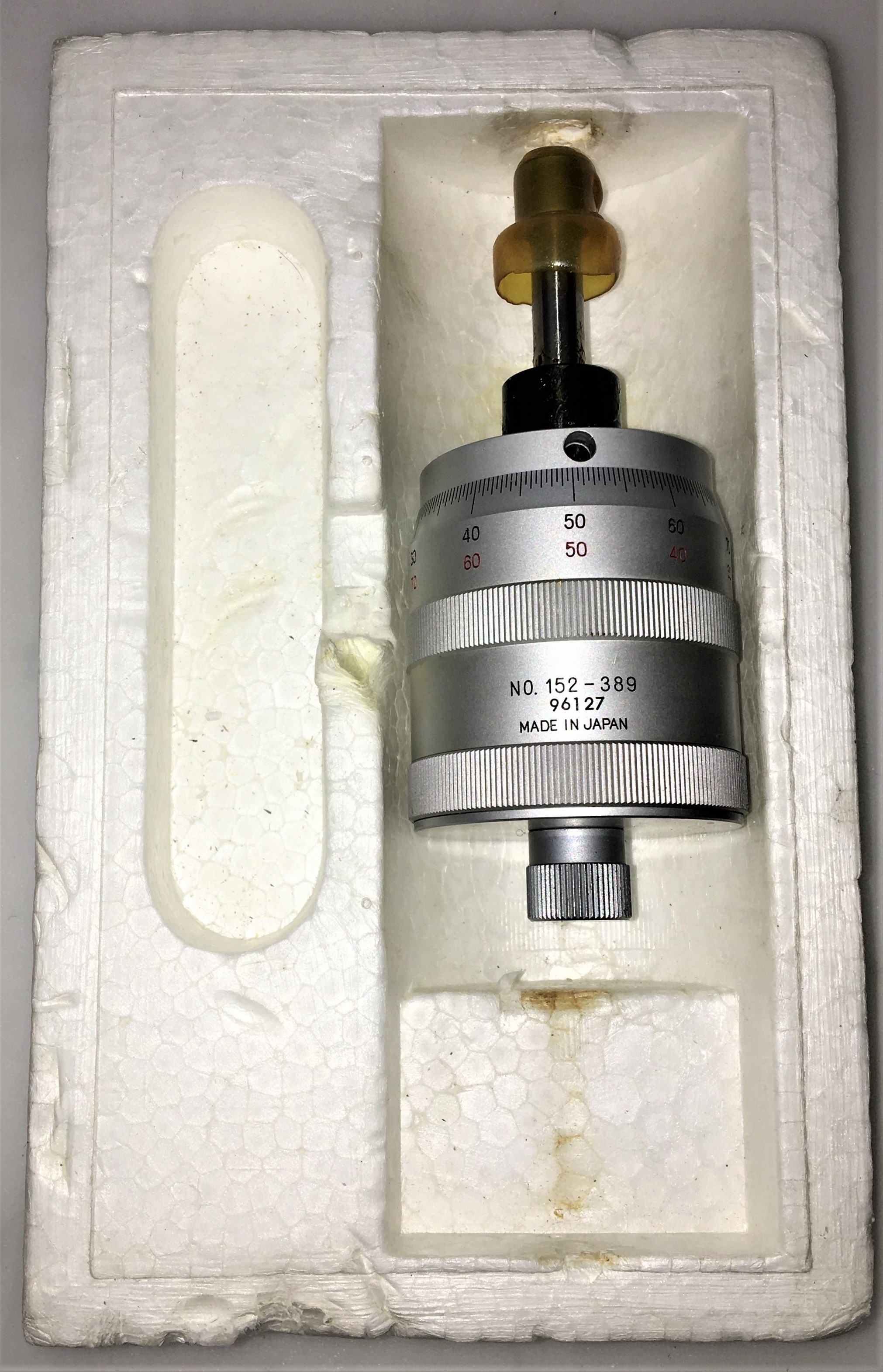 New Open Box Mitutoyo 152-389 Micrometer Head for XY Stage: 0-25mm (Y-Axis)