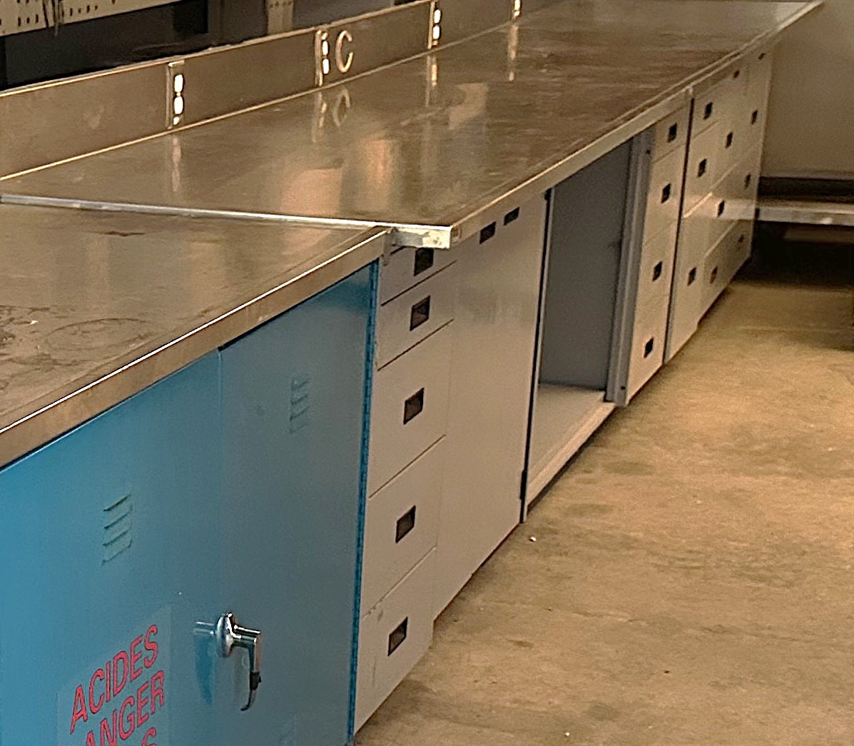 Used Metal Laboratory Cabinetry (Priced/Linear Ft)