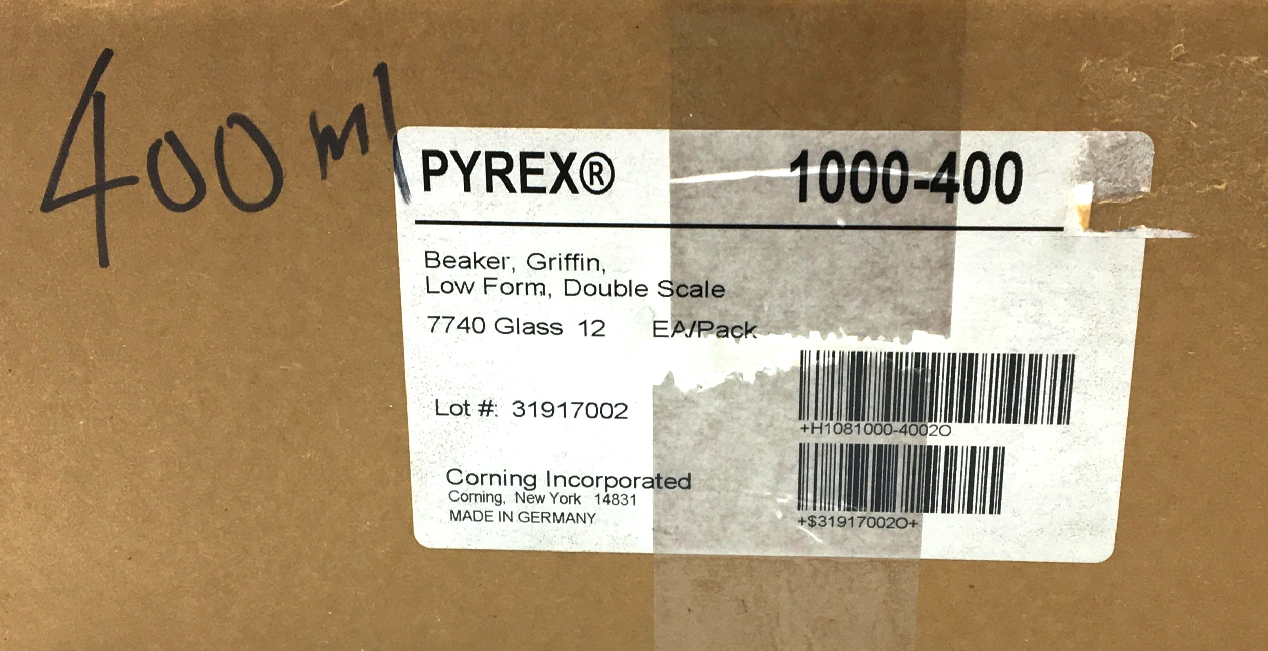 Used Corning PYREX and Kimble KIMAX (and Equivalent) Beakers - Various Volumes