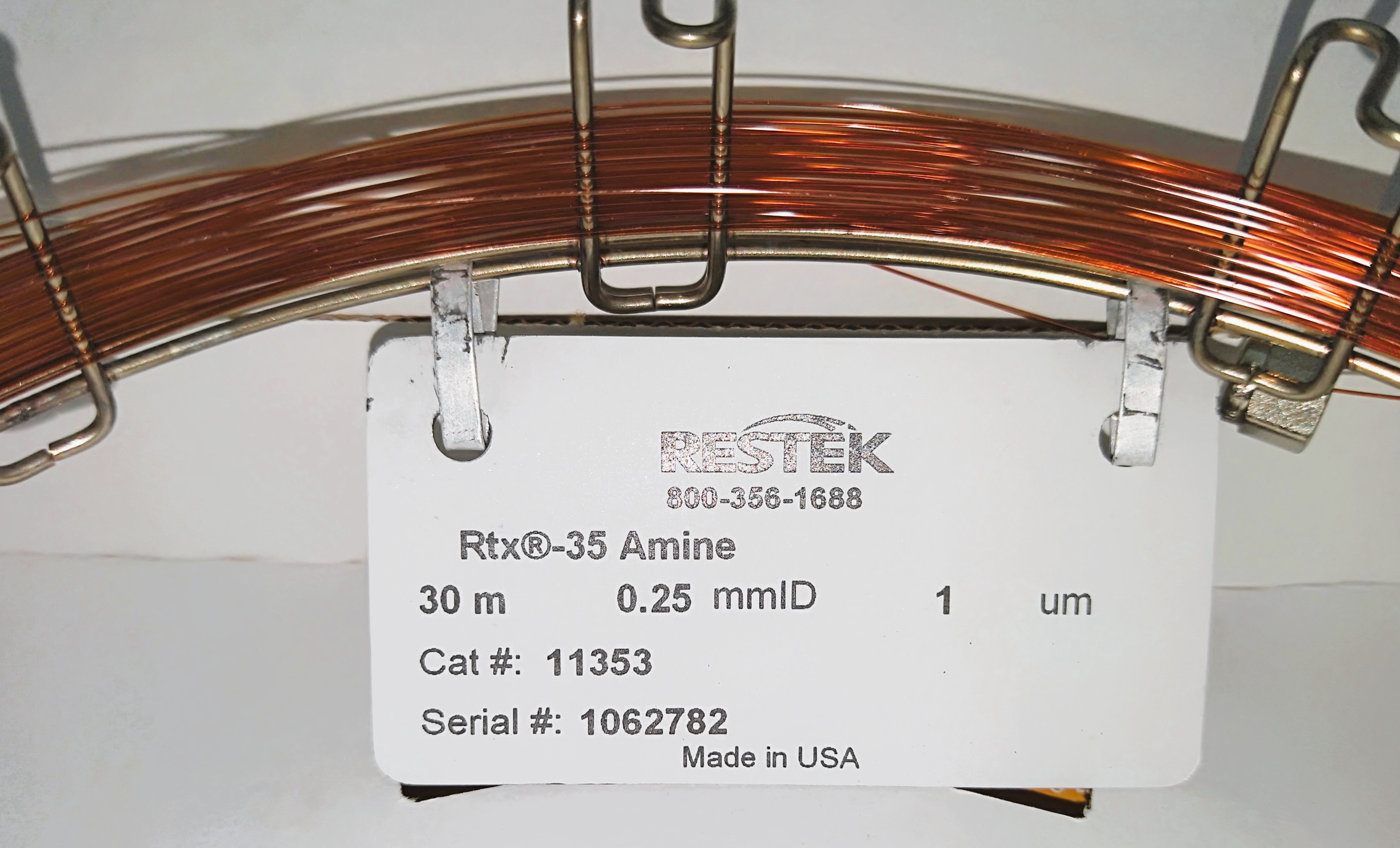 Used Restek Rtx-35 Amine (11353) Capillary Column (30M x 0.25mm x 1µm)