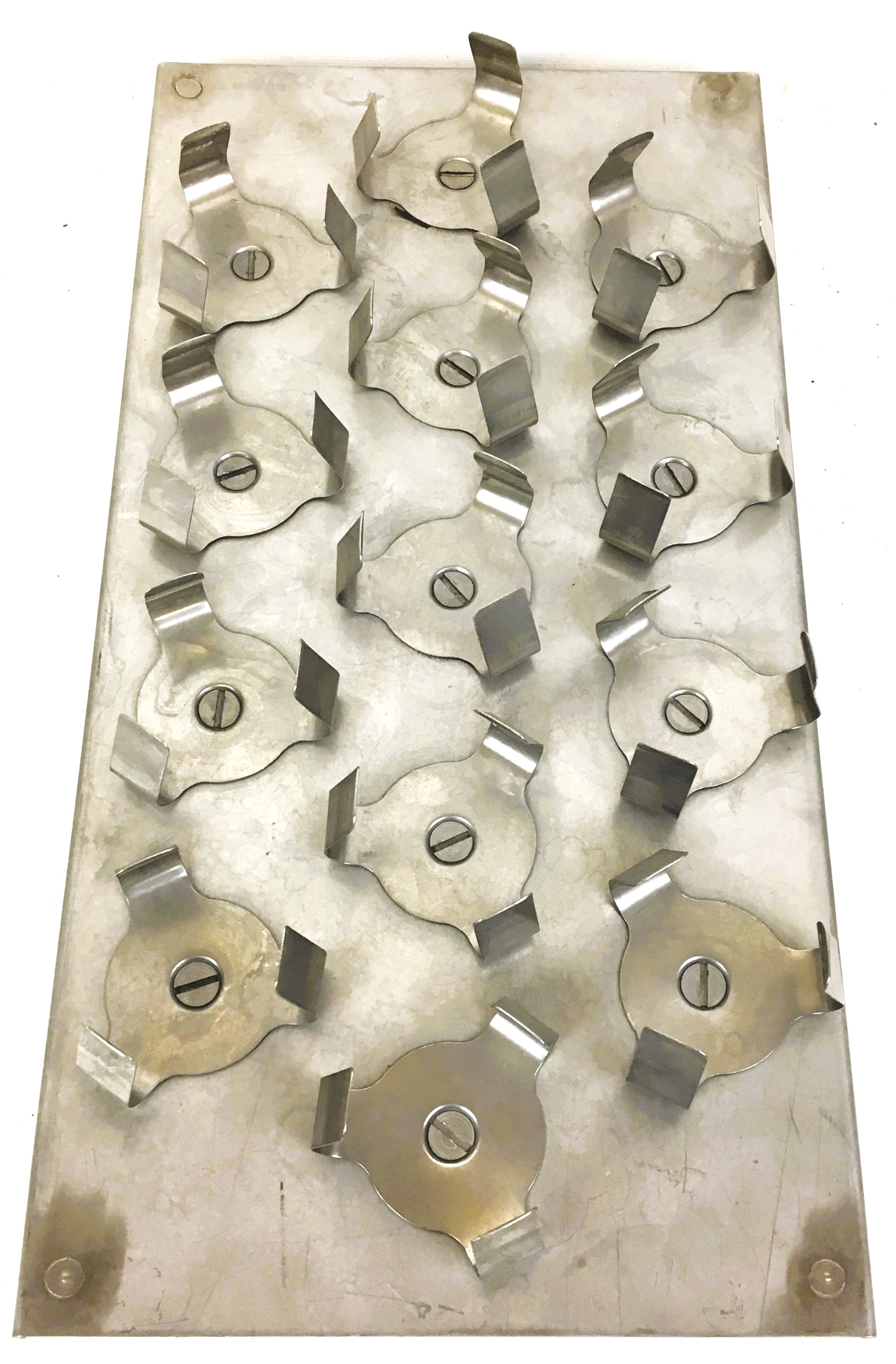 Used Flask Holder Platform Attachment for Shaker with 13 x 50mL Flask Clamps - 12" x 6"