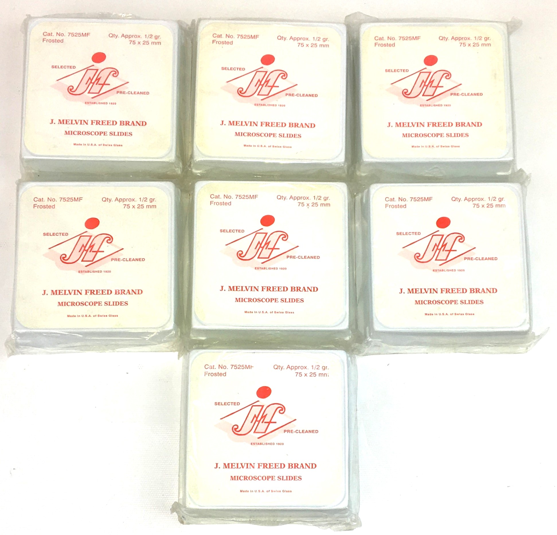 New Melvin Freed 7525MF Frosted Microscope Slides - 75mm x 25mm x 1mm
