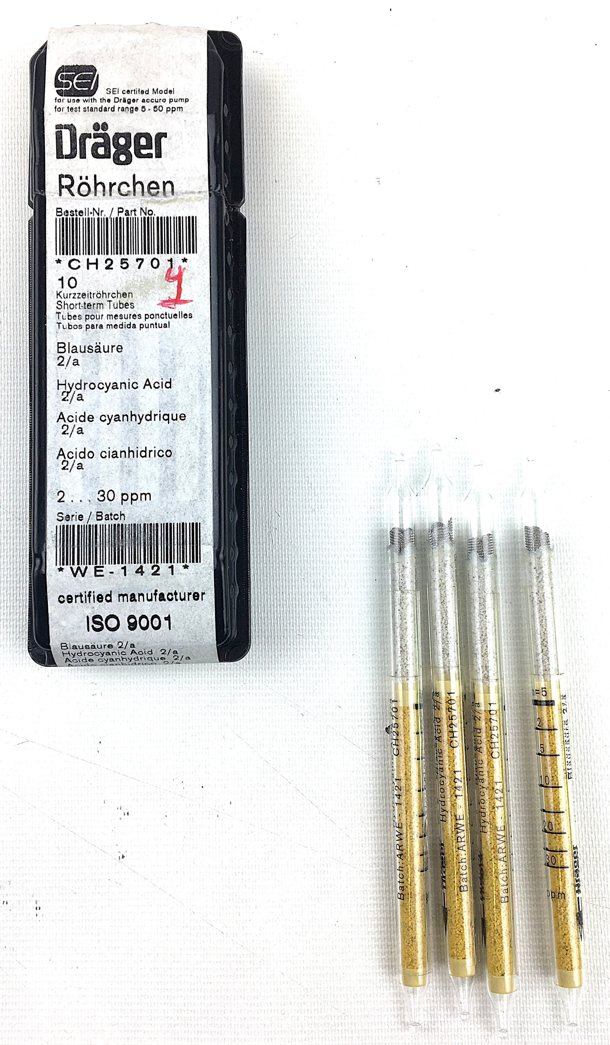 Used Drager Accuro Multi-Gas Detector Pump with Assorted Tubes