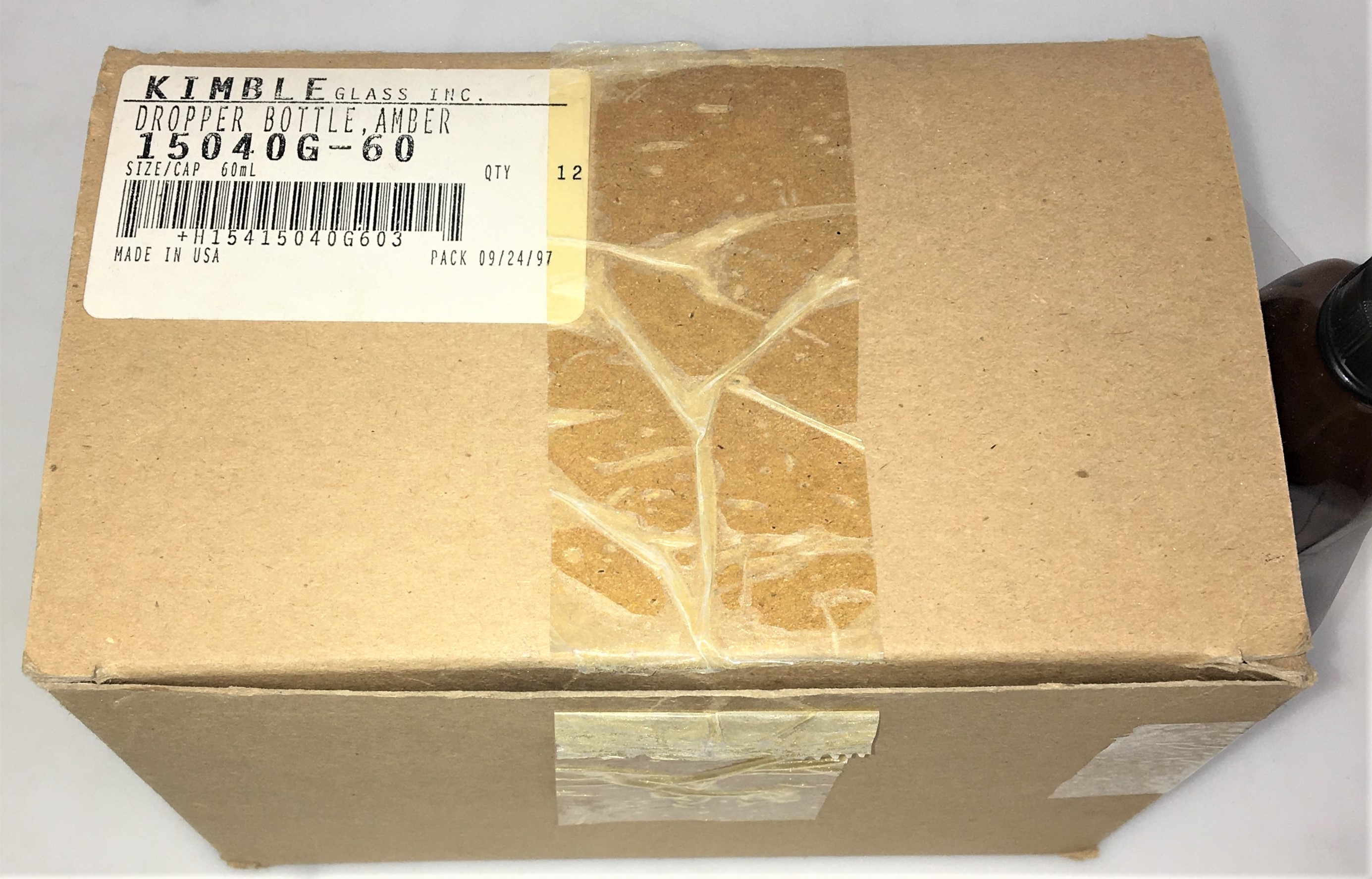 New Open Box Lot of Amber Glassware and Plasticware - Bottles and Jars