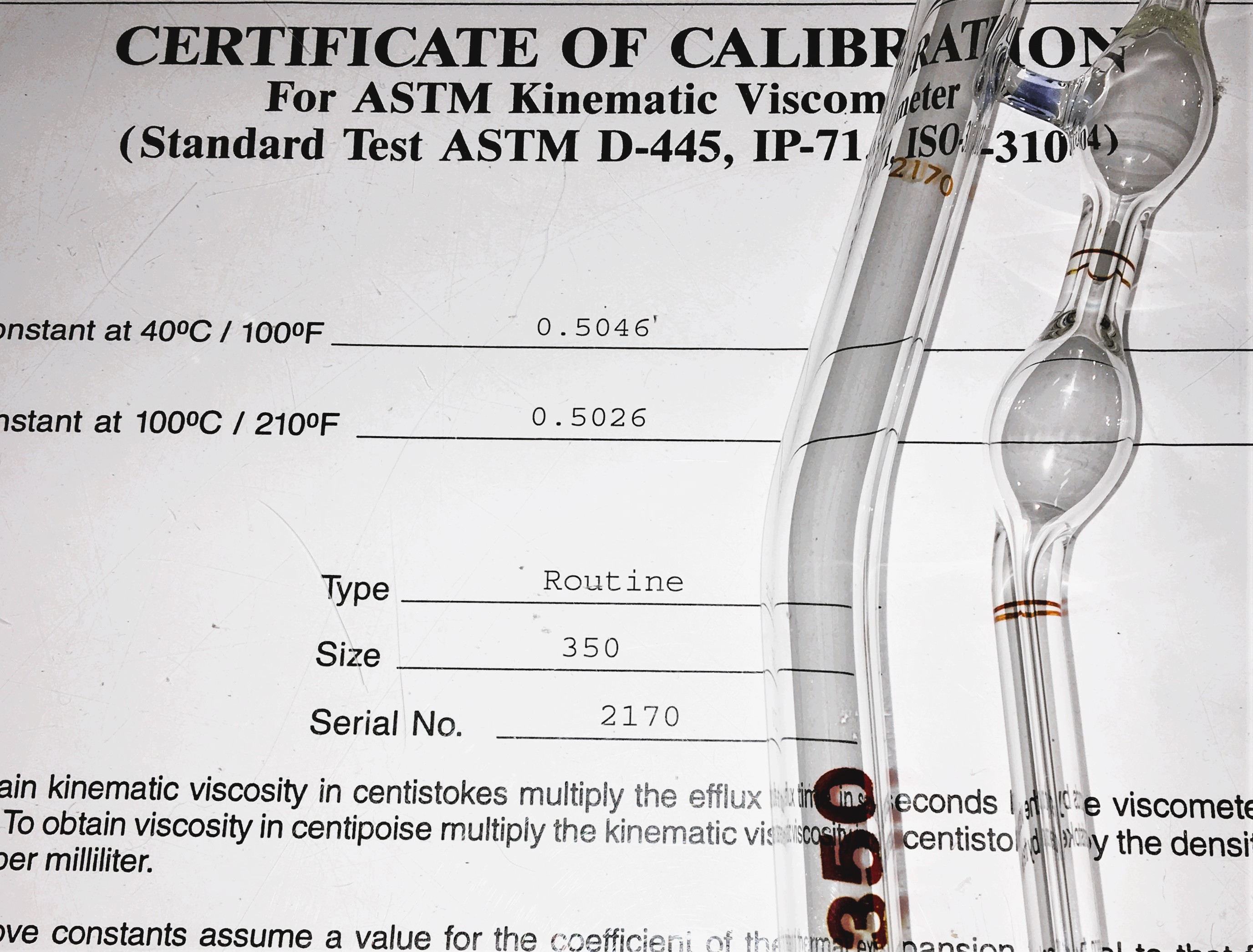 New Open Box Cannon-Fenske CFRC-350 (9721-B71) Certified Routine Viscometer Tube (Size 350)