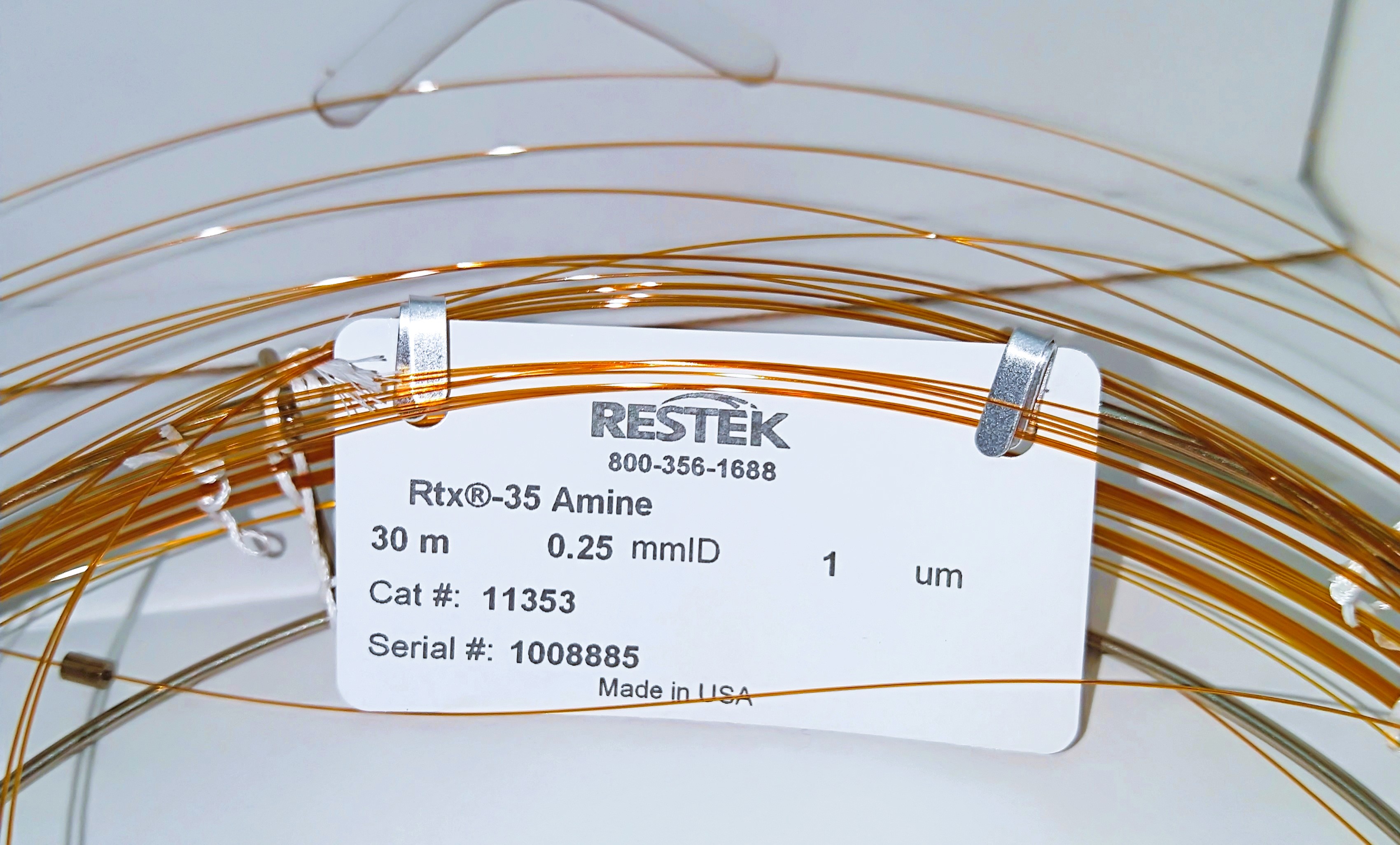 Used Restek Rtx-35 Amine (11353) Capillary Column (30M x 0.25mm x 1µm)
