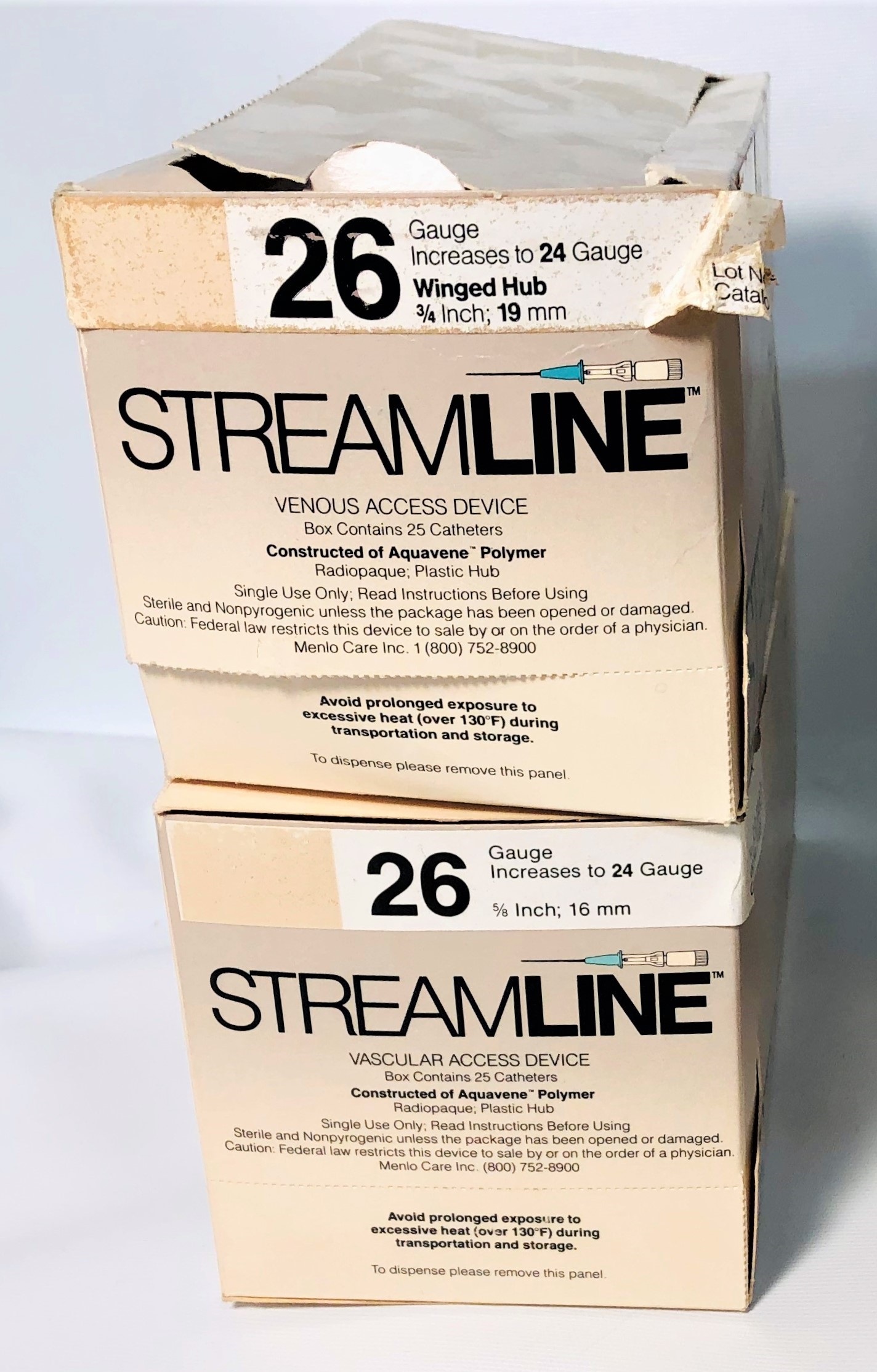 New Open Box Menlo Care StreamLine Urinary Catheters (Box of 25)