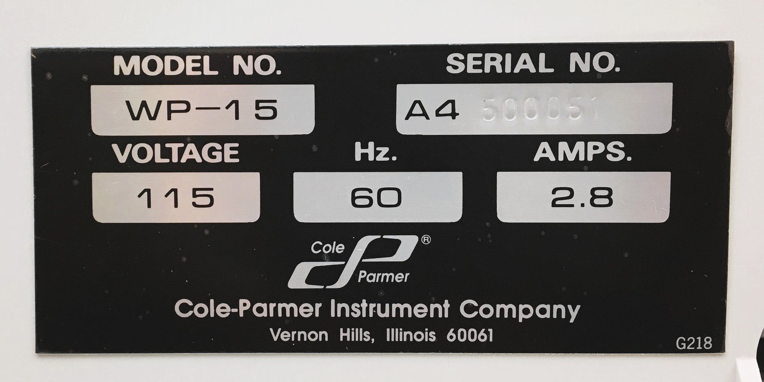 New Open Box Cole-Parmer WP-15 (7049-00) Aspirator Pump (0.5CFM)