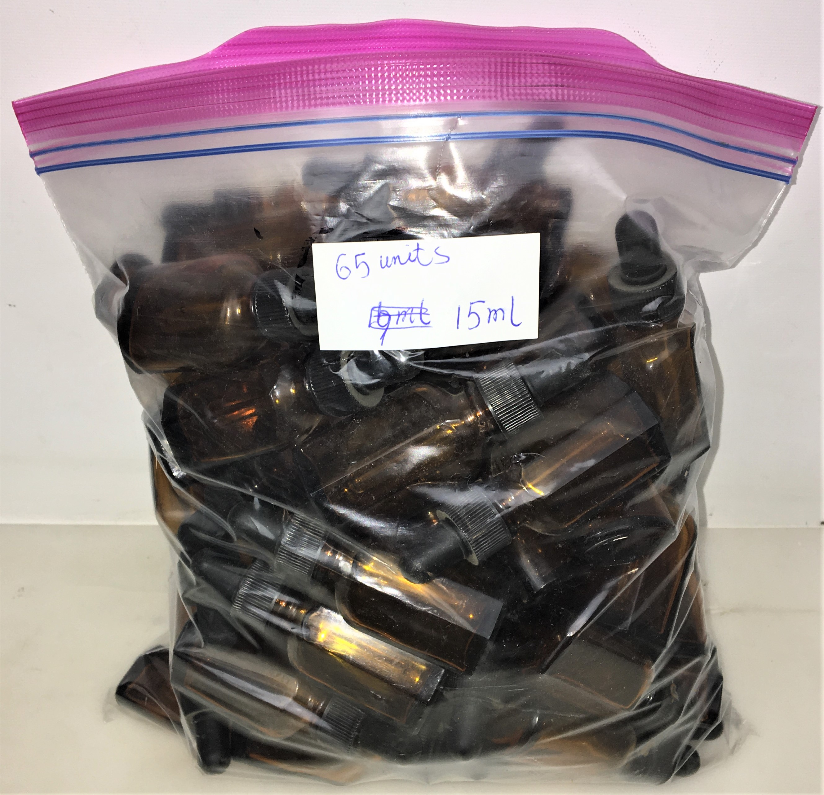 New Open Box Lot of Amber Glassware and Plasticware - Bottles and Jars