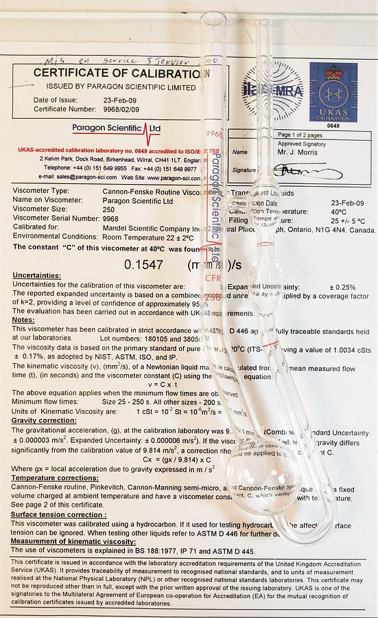 New Open Box Cannon-Fenske CFRC-250 Certified Routine Viscometer Tube (Size 250)