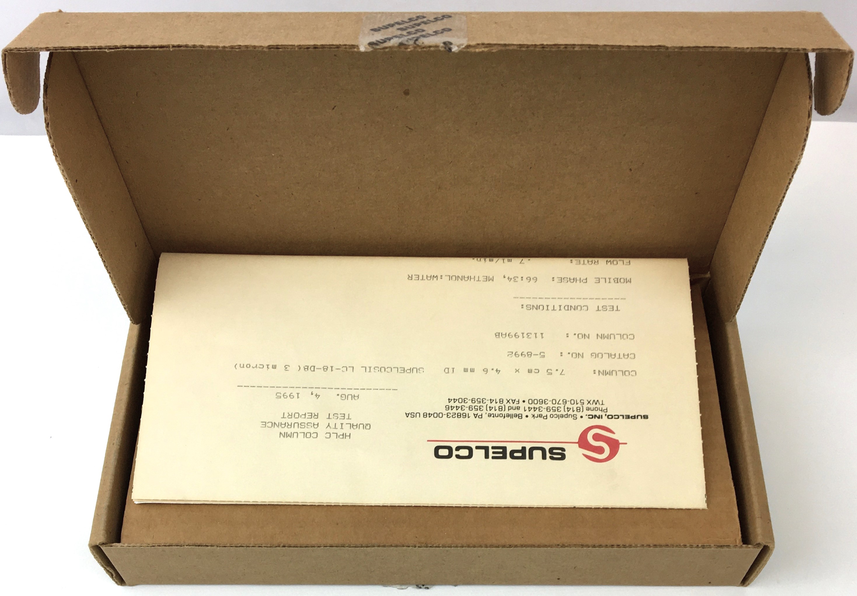 New Open Box Supelco Supelcosil LC-18-DB HPLC Column (7.5 cm × 4.6 mm x 3µm)