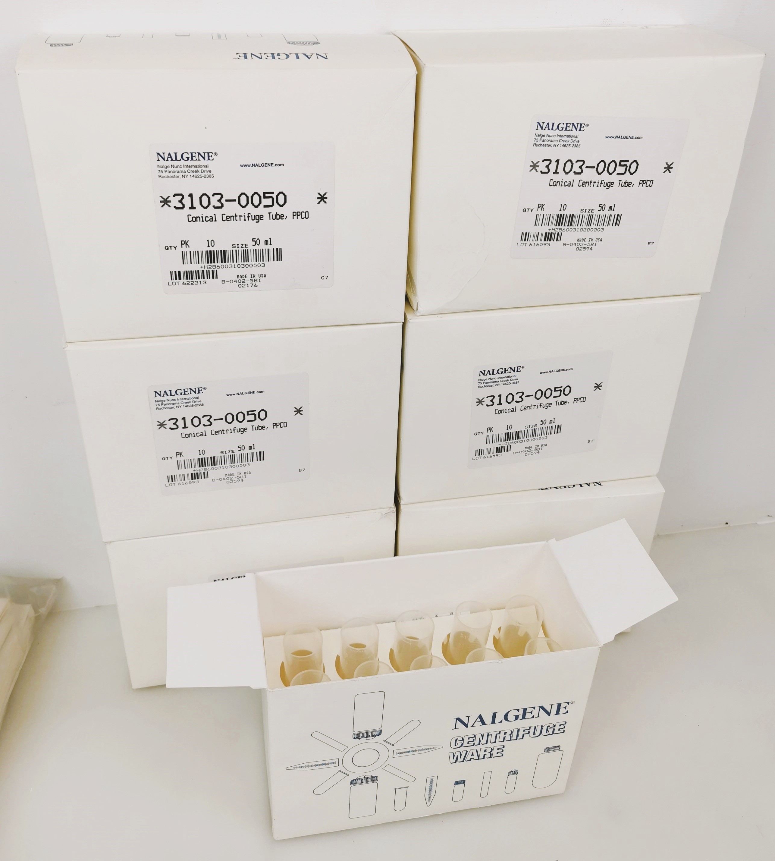New Open Box Nalgene 3103-0050 Conical Centrifuge Tube - 50mL (Pack of 10)
