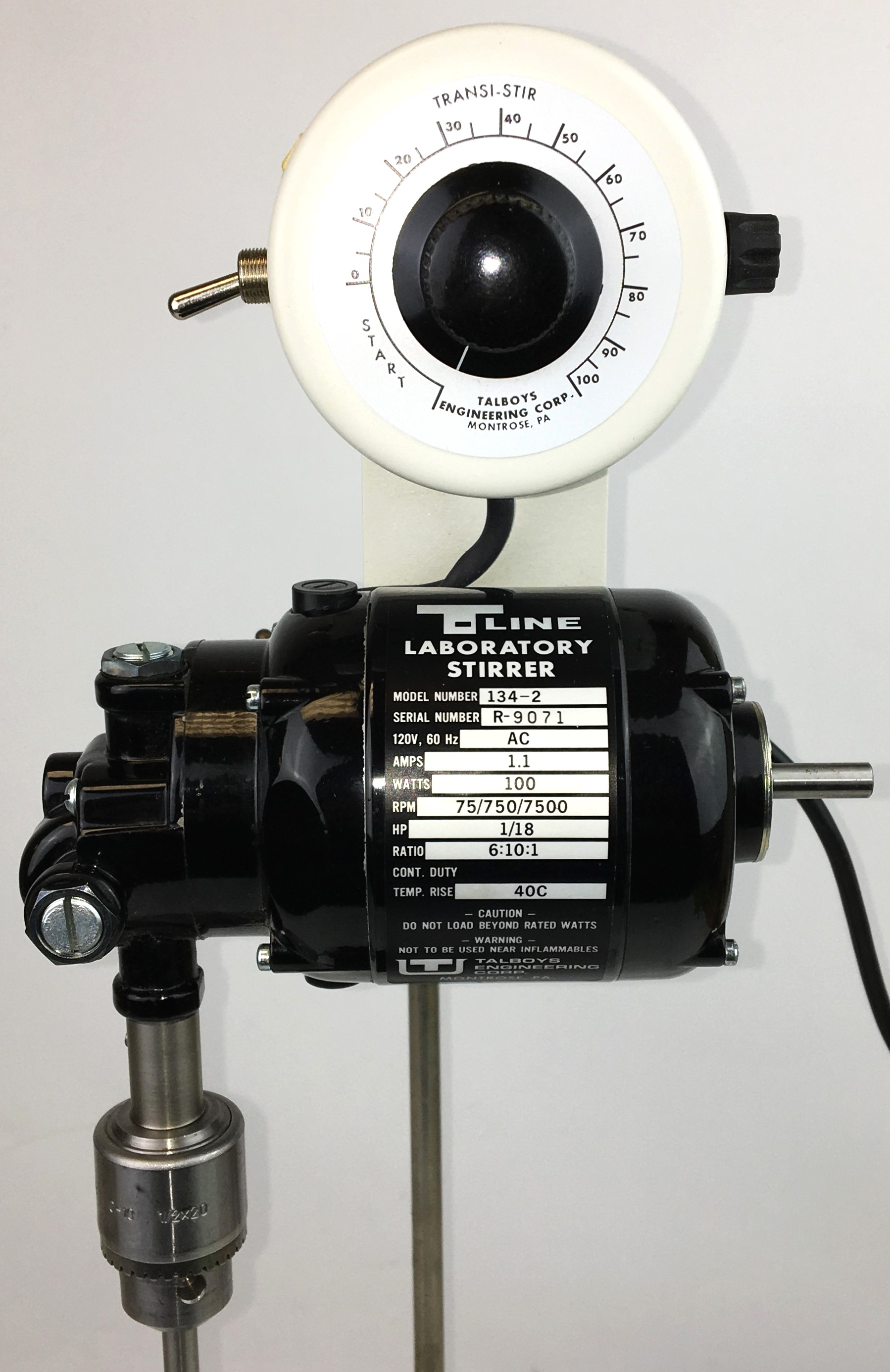 New Open Box Talboys 134-2 Overhead Stirrer with 150 Impeller and Stand