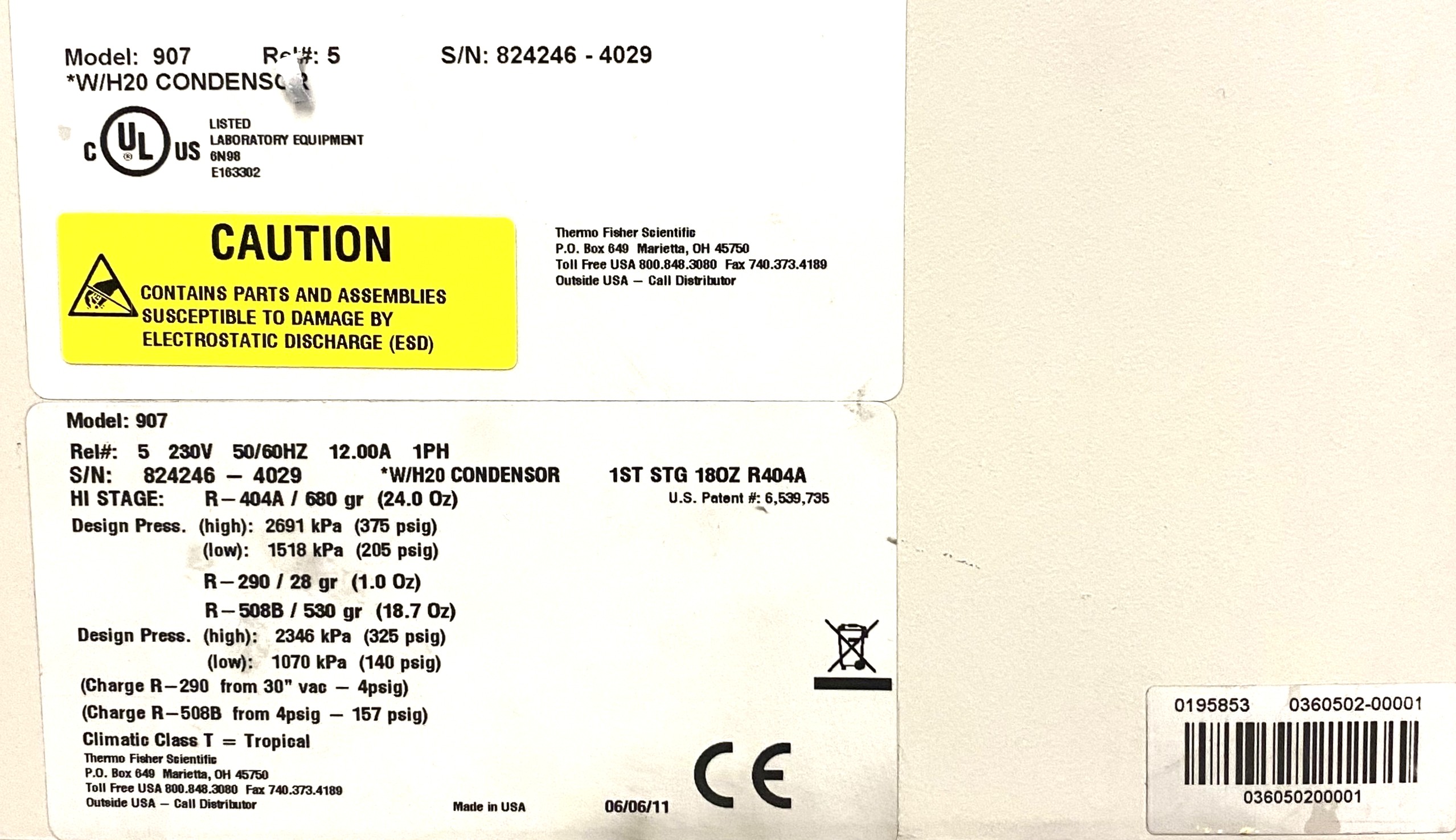 Used Thermo Fisher 907 Ultra-Low Freezer (28 Cu-Ft)