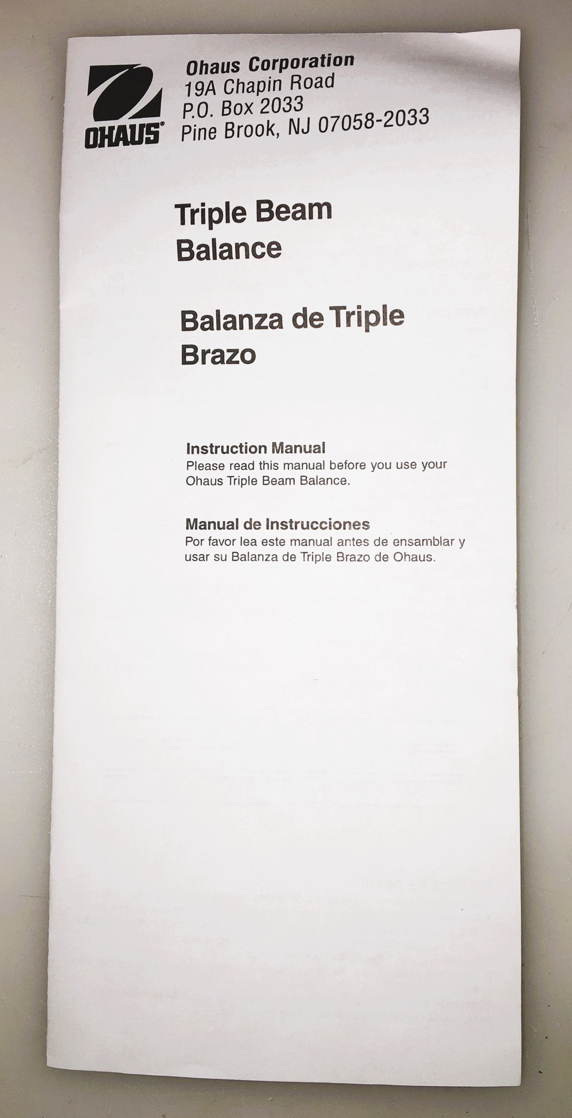 New Open Box Ohaus 700-800 Series Triple Beam Balance (610g x 0.1g)