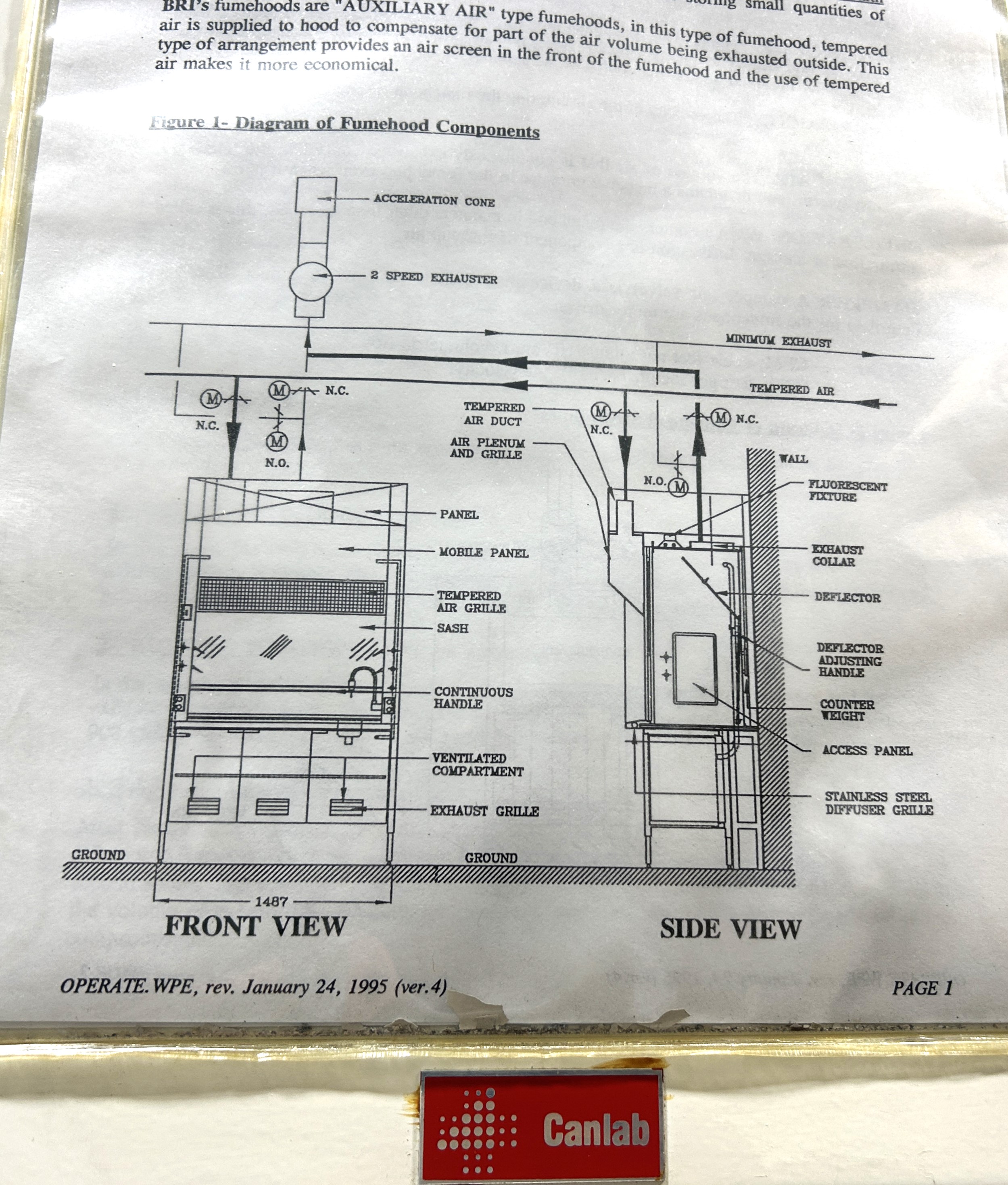 As is CanLab 15IA 4-Ft Fume Hood