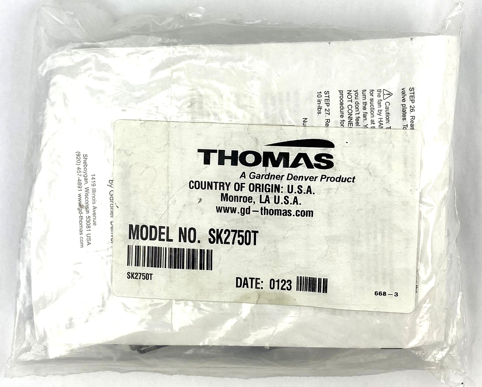 New Thomas SK2750 Compressor Service Kit