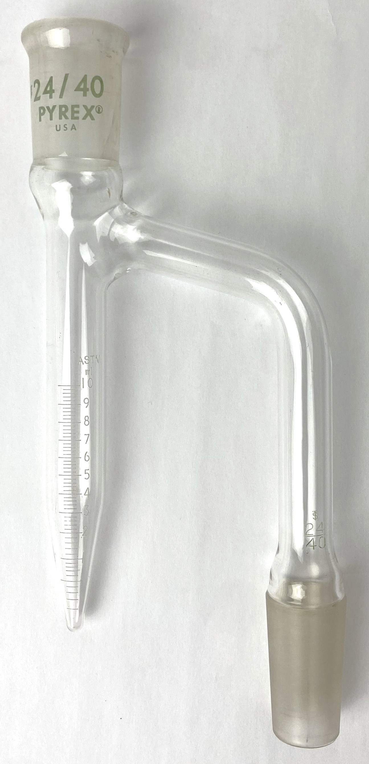 Used Corning PYREX 3602-10 Dean Stark 10mL Distillation Receiver