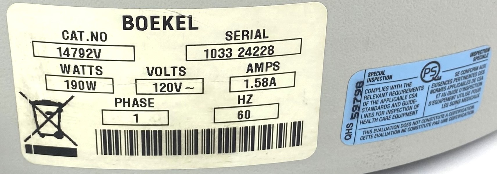 Used Boekel 14792V Tissue Flotation Bath