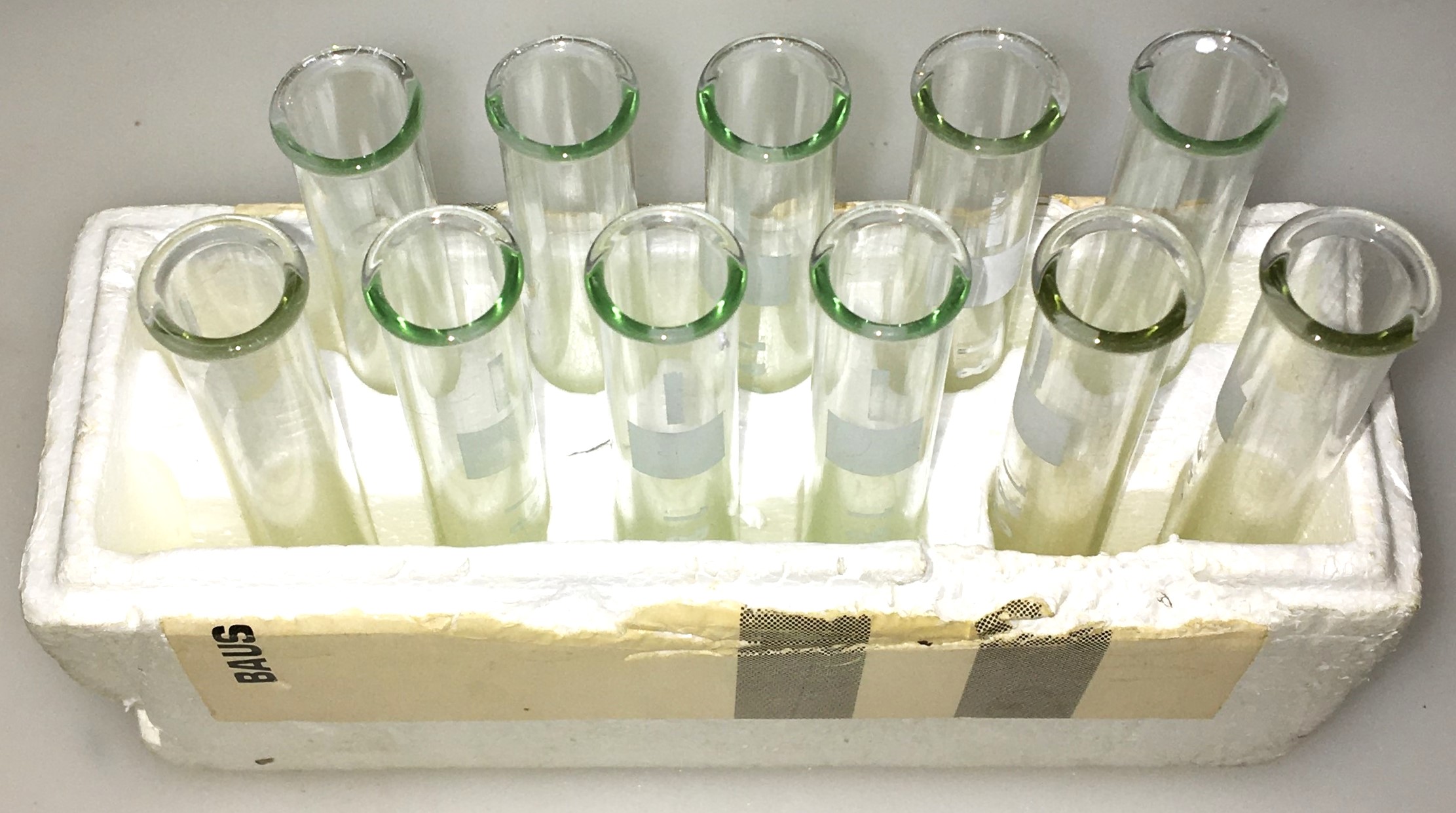 New Open Box Milton Roy (Bausch and Lomb) Cuvette Tubes - 10mm (Pack of 12)