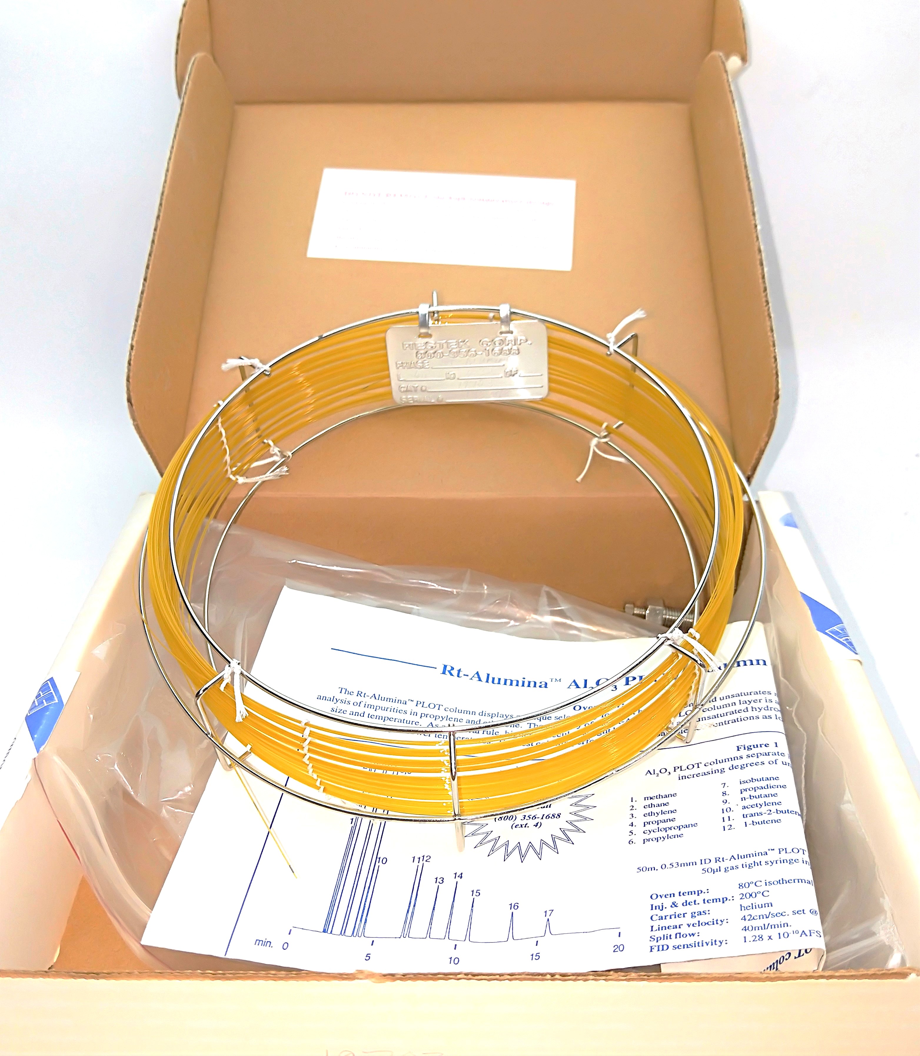 New Open Box Restek Rt-Alumina (19703) Capillary Column (60M x 0.32mm x 3µm)