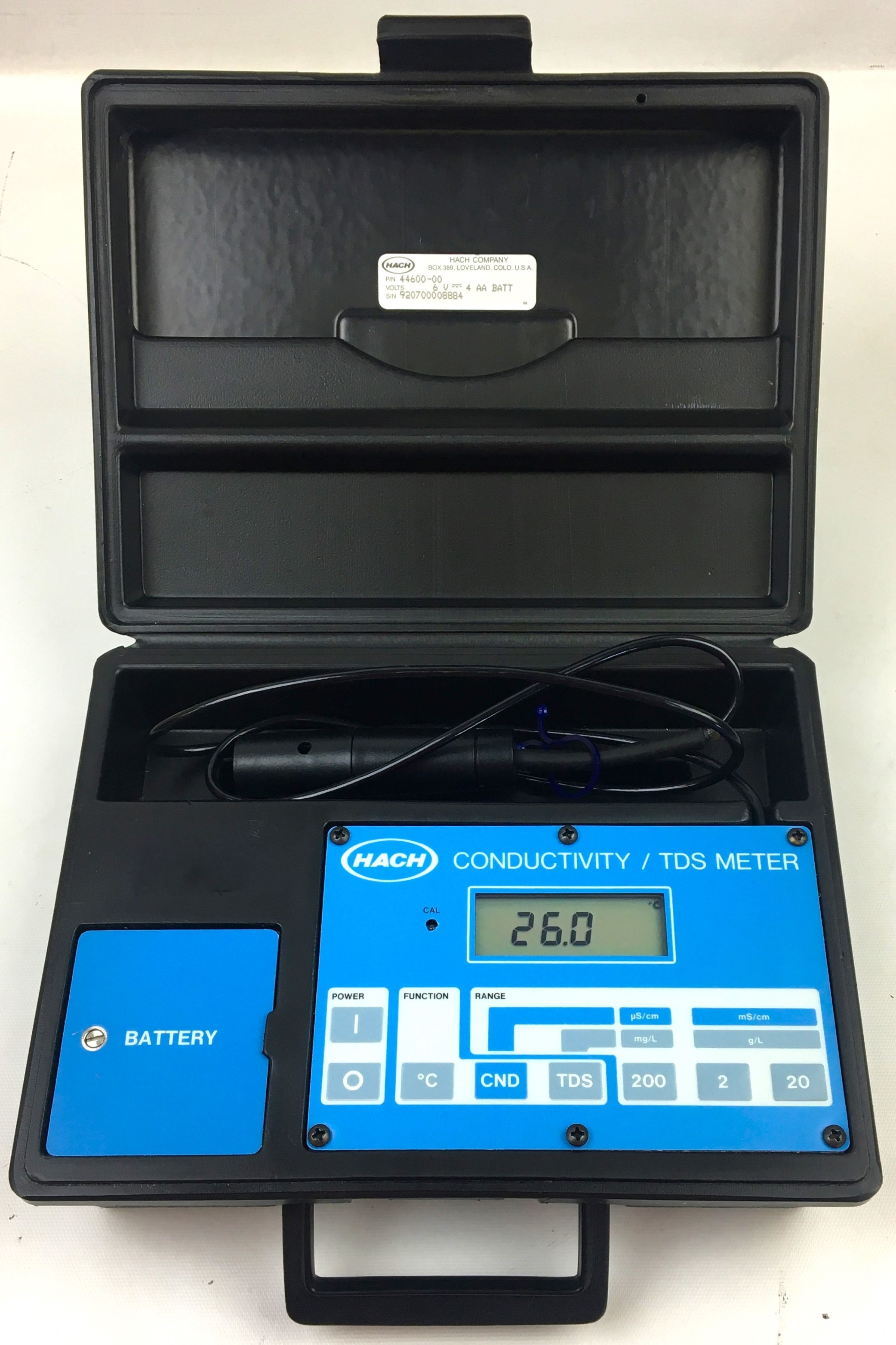 Used Hach ONE (44600-00) Conductivity-TDS Meter with Probe
